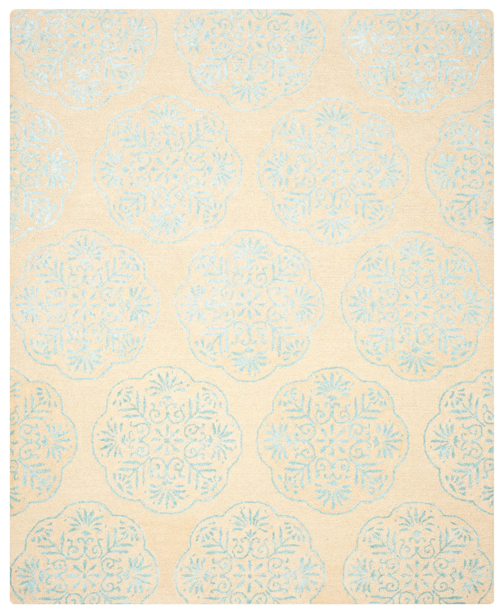 Bella Scalloped Medallion Hand-Tufted Wool Rug