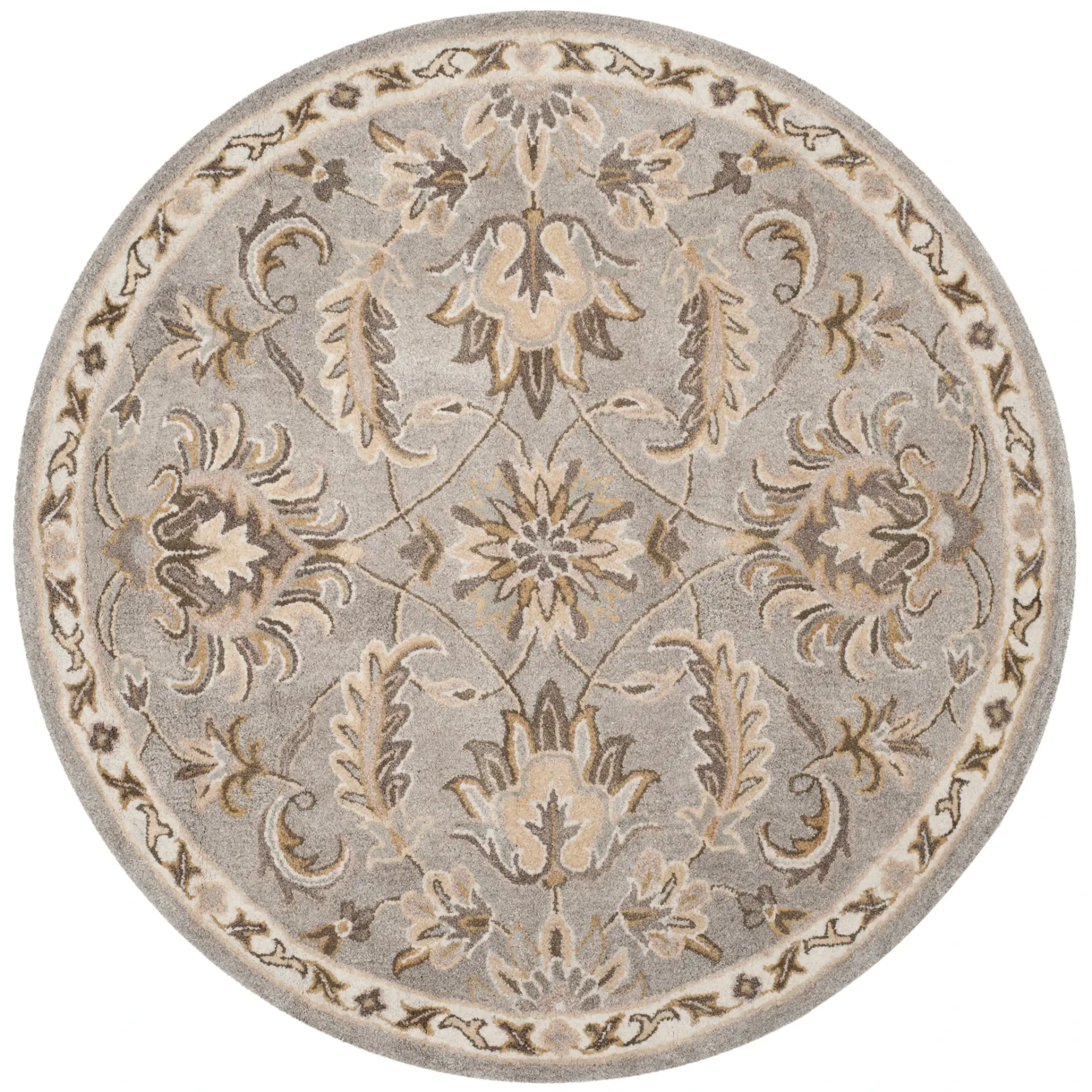Bella Floral Border Hand-Tufted Viscose Rug