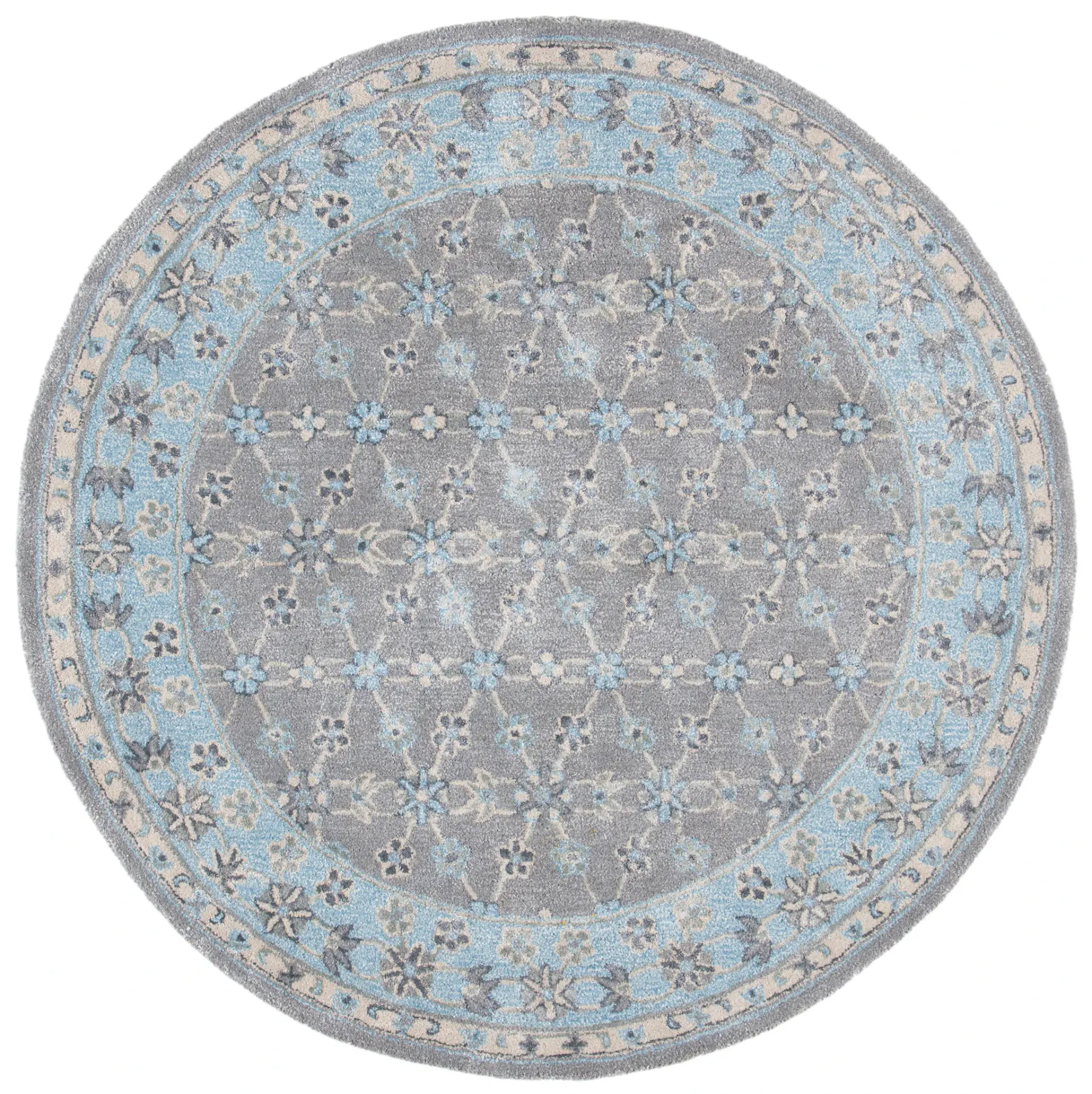 Bella Floral Lattice Hand-Tufted Rug