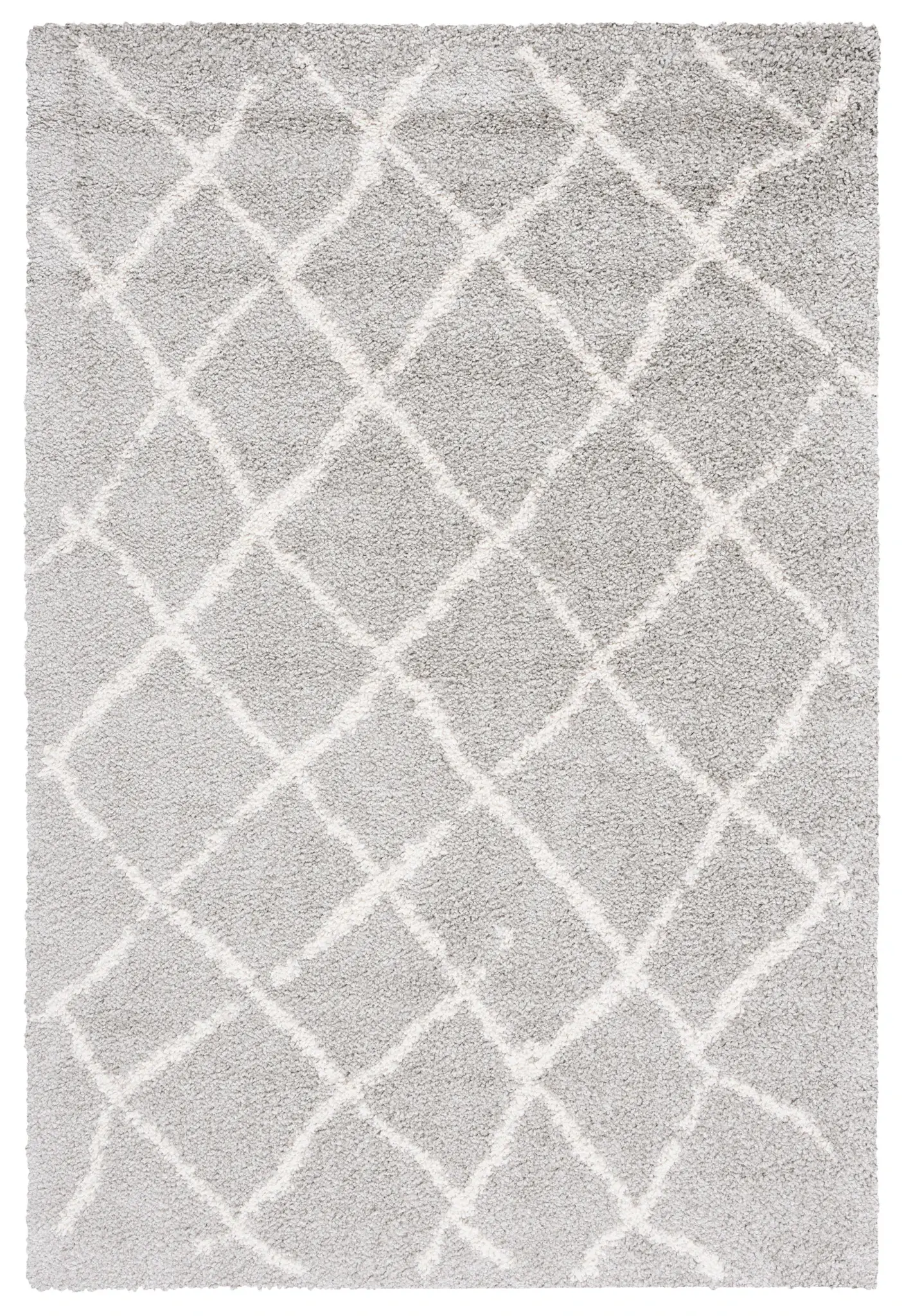 Berber Asymmetrical Diamond Trellis Shag Rug