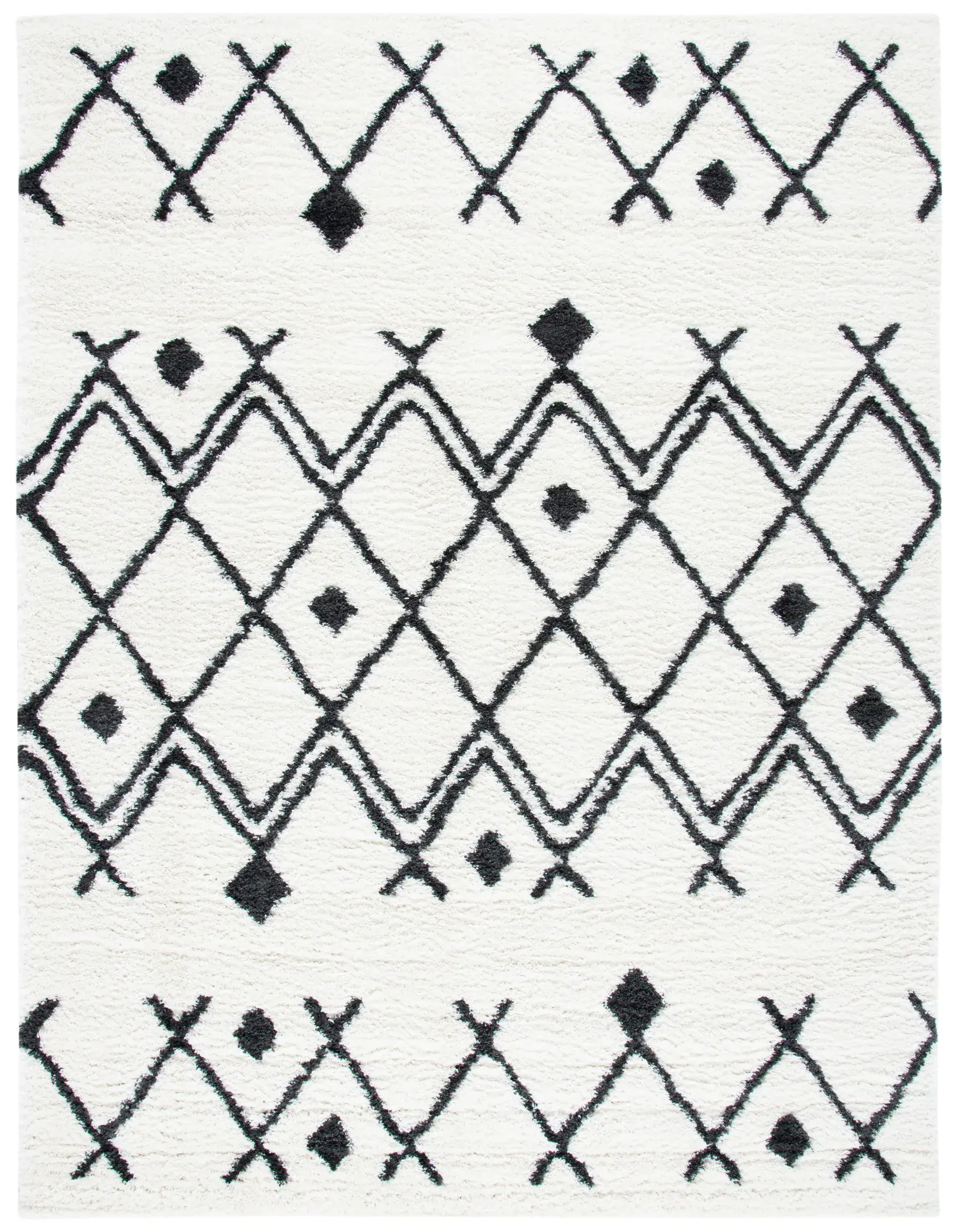 Berber Diamond Lattice Shag Rug
