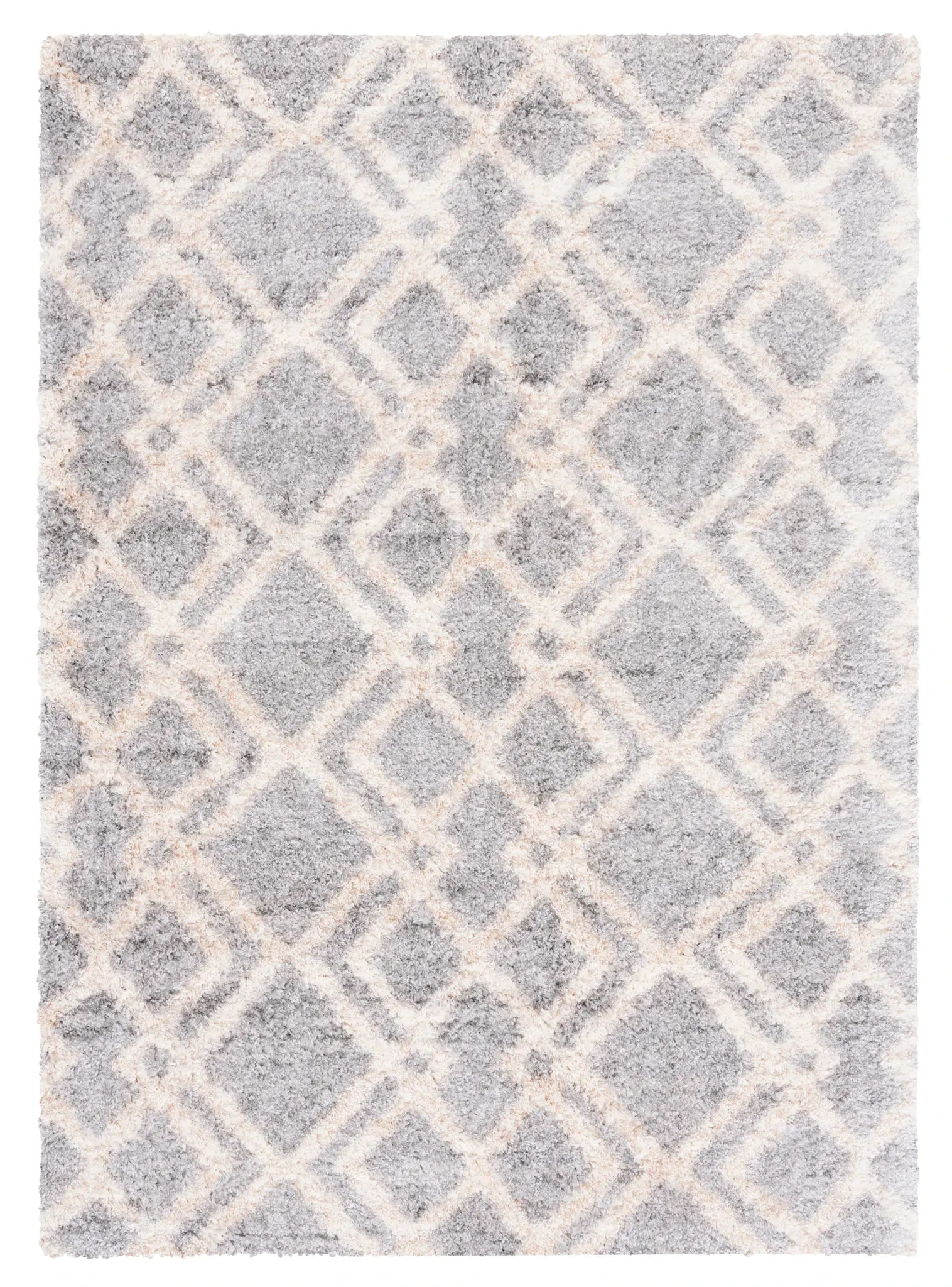 Berber Geometric Diamond Trellis Shag Rug