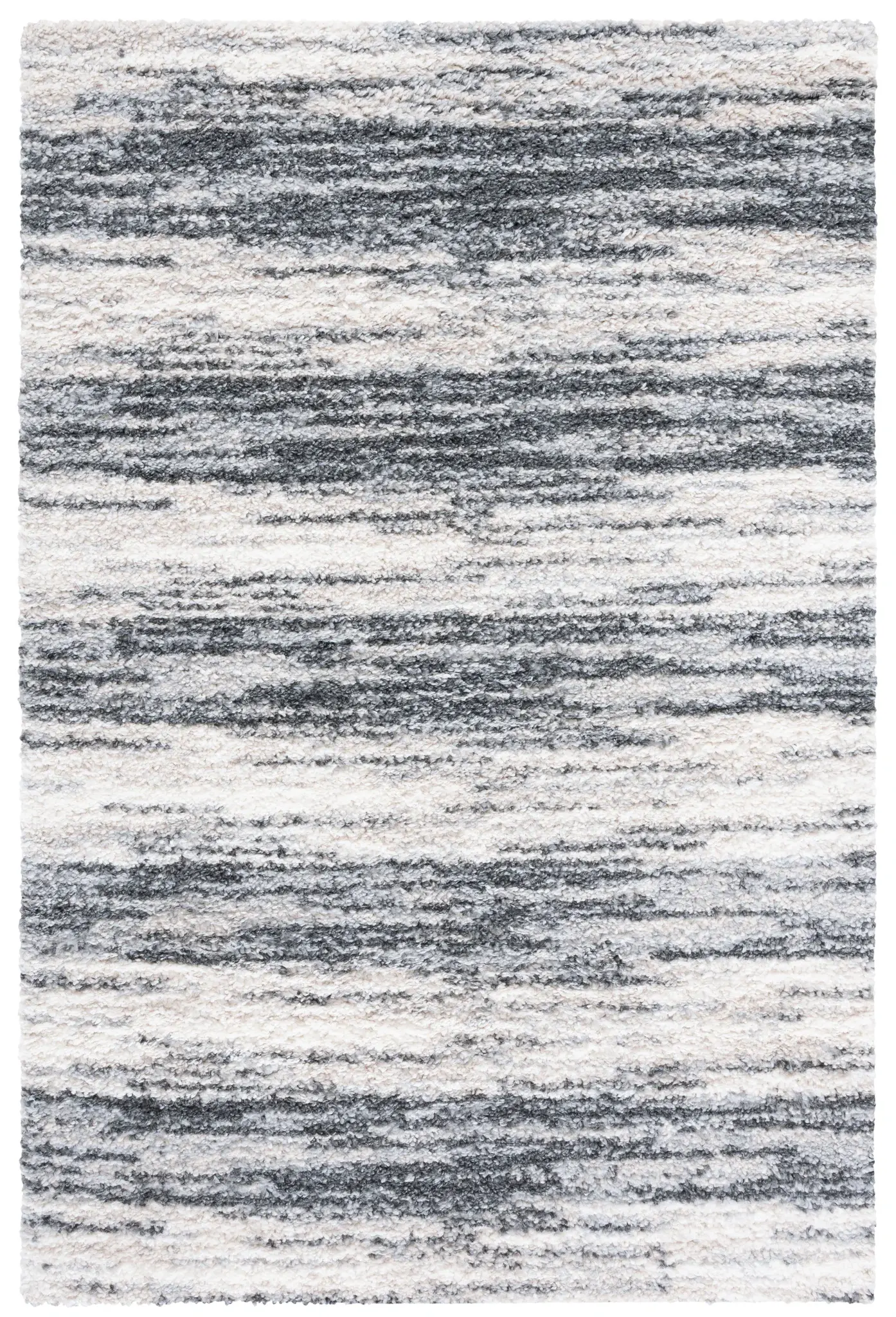 Berber Heathered Stripe Shag Rug