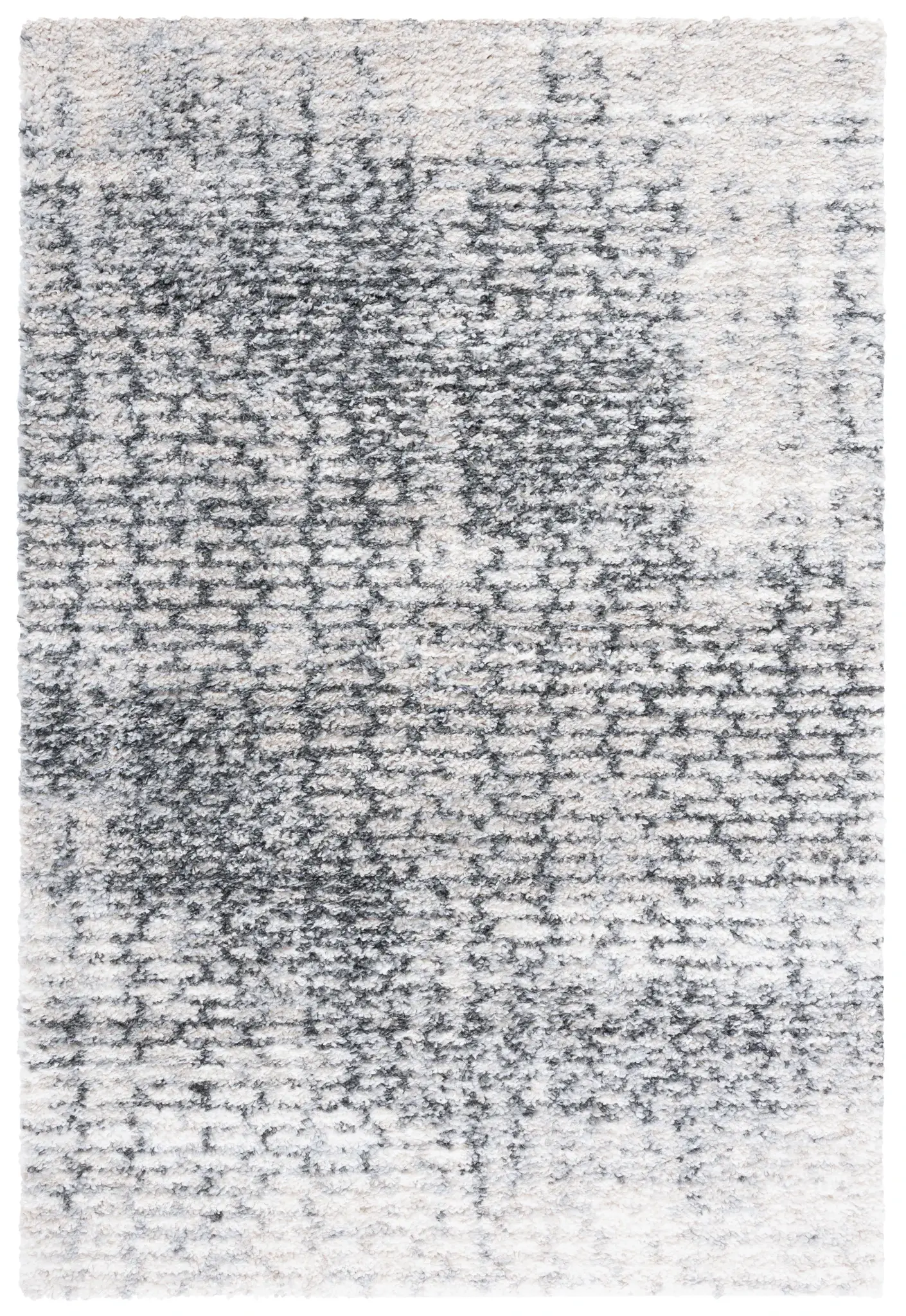 Berber Distressed Grid Shag Rug