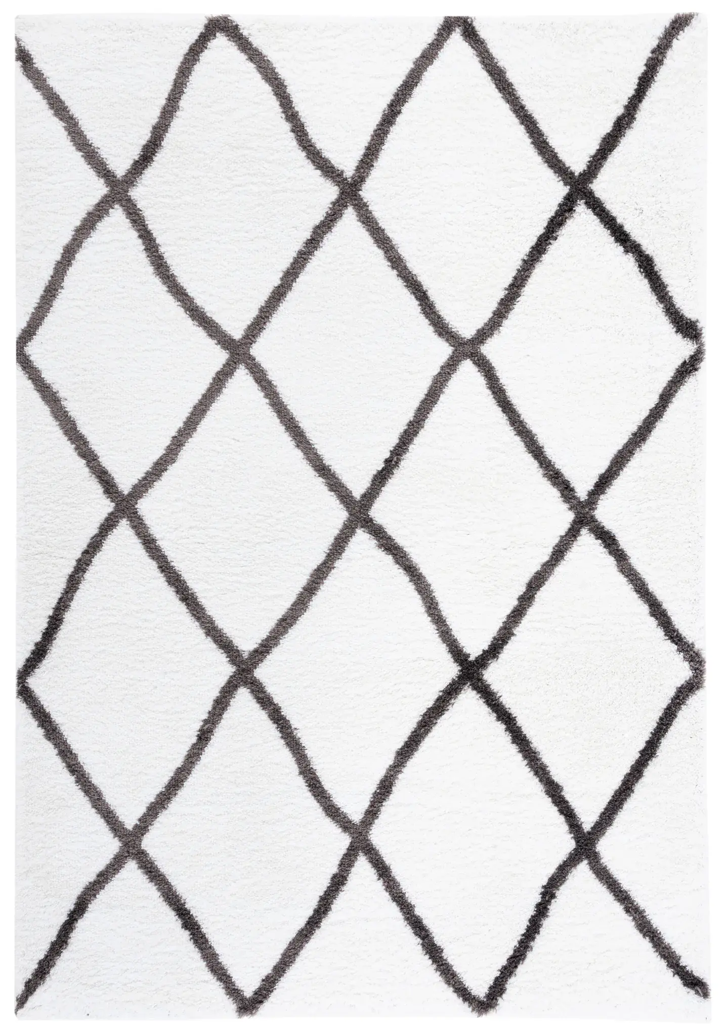 Berber Oversized Diamond Trellis Shag Rug