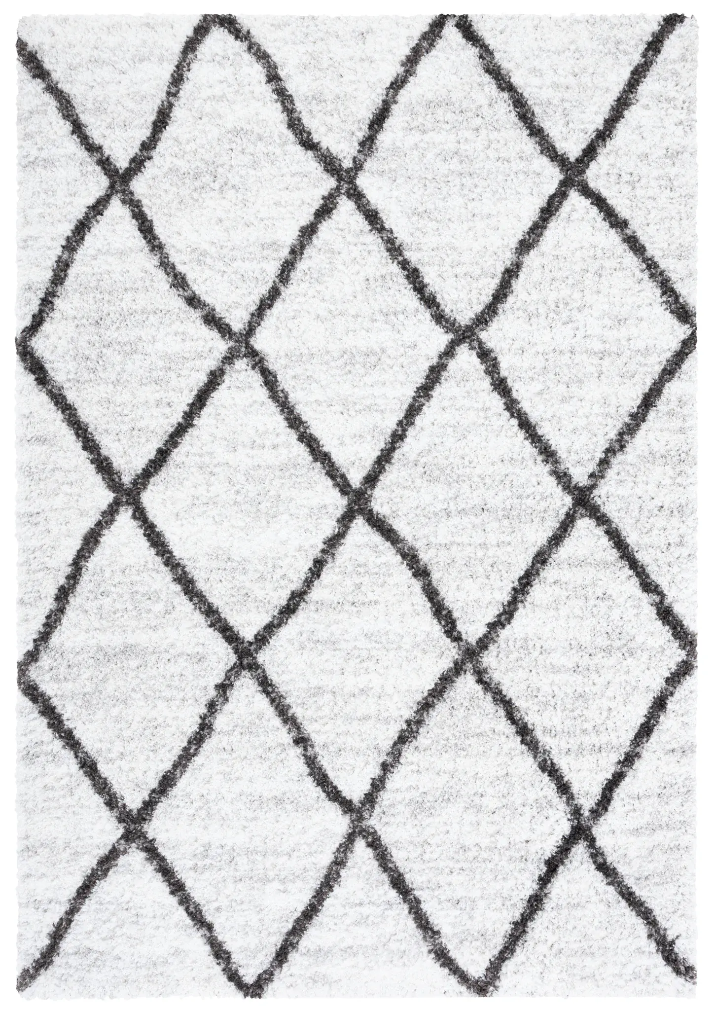 Berber Oversized Diamond Trellis Shag Rug