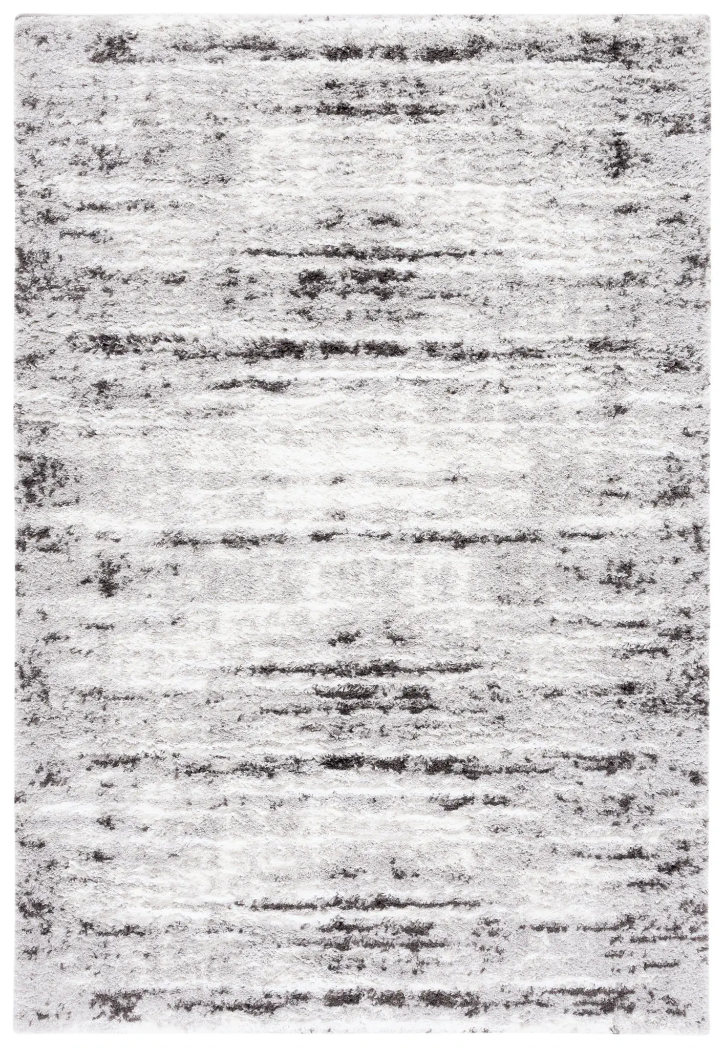 Berber Distressed Horizontal Stripe Shag Rug