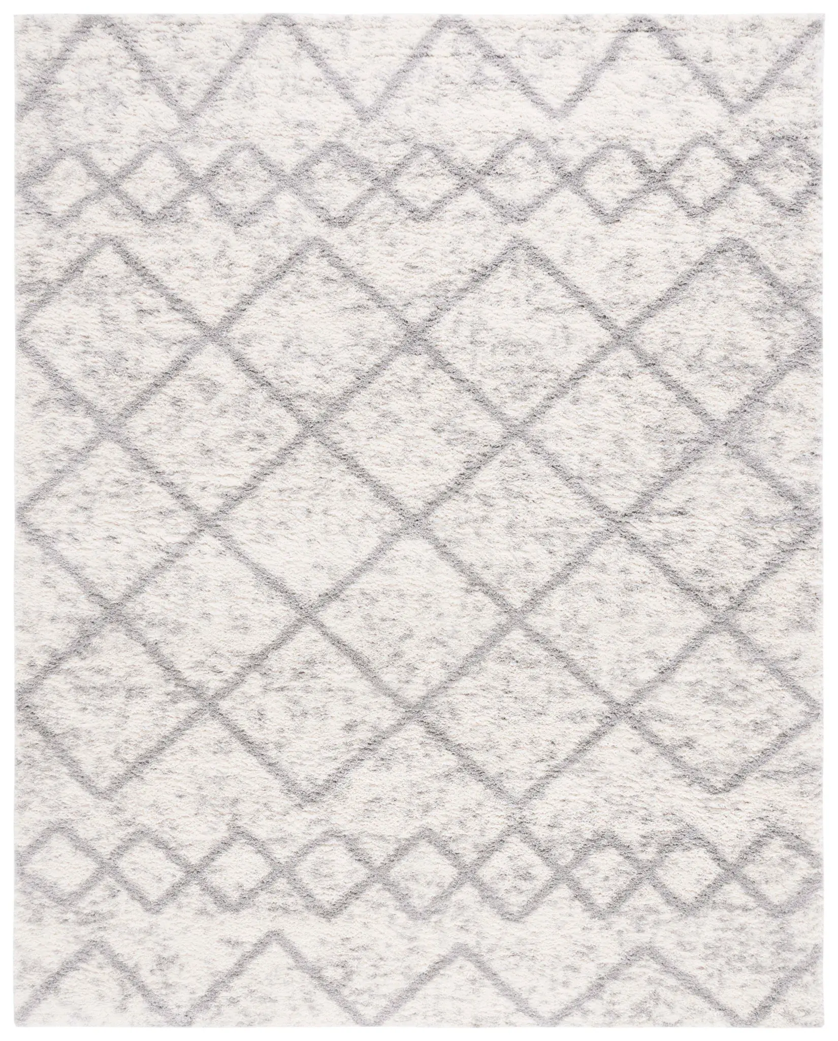 Berber Banded Diamond Trellis Shag Rug