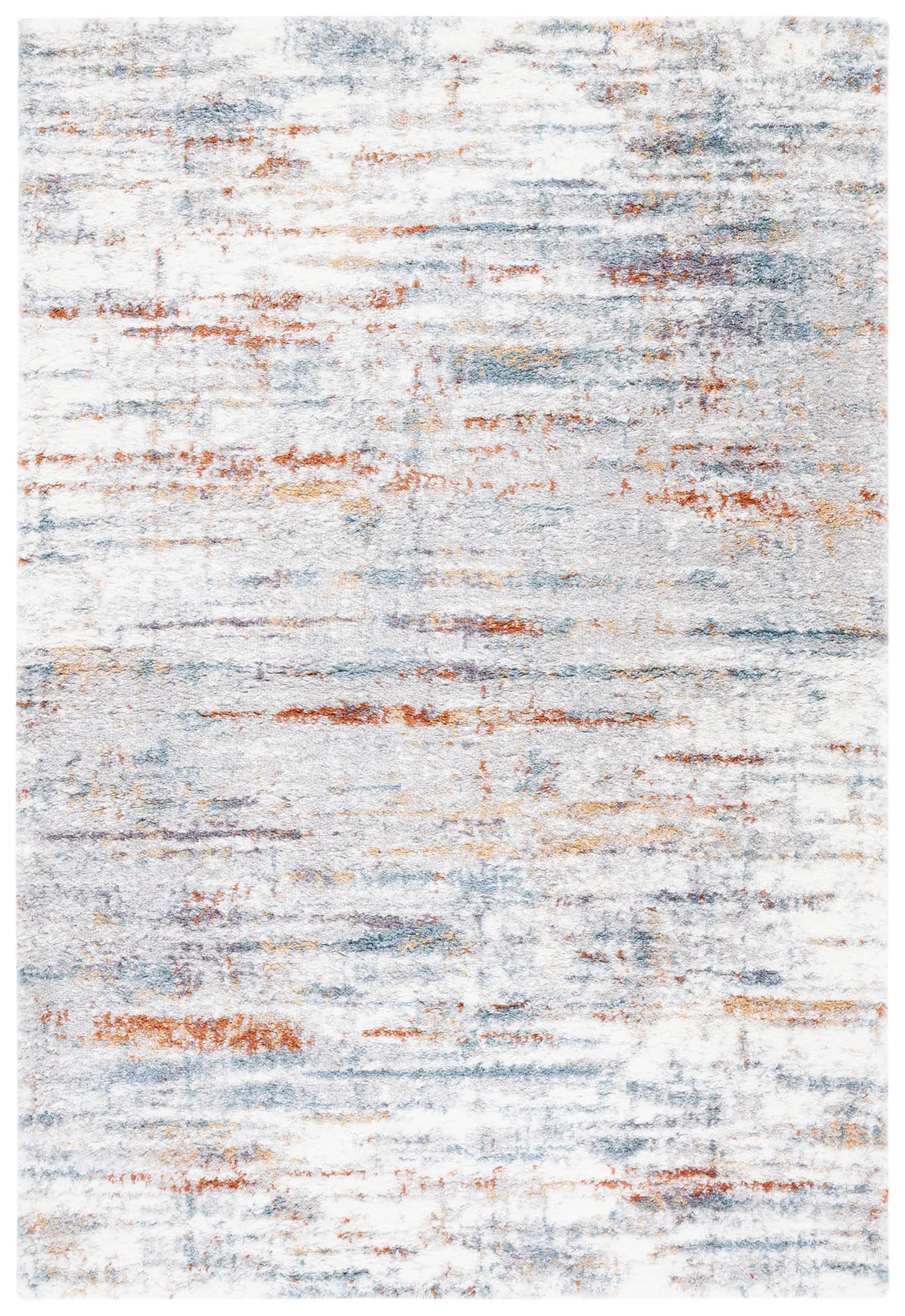 Berber Distressed Stripe Shag Rug