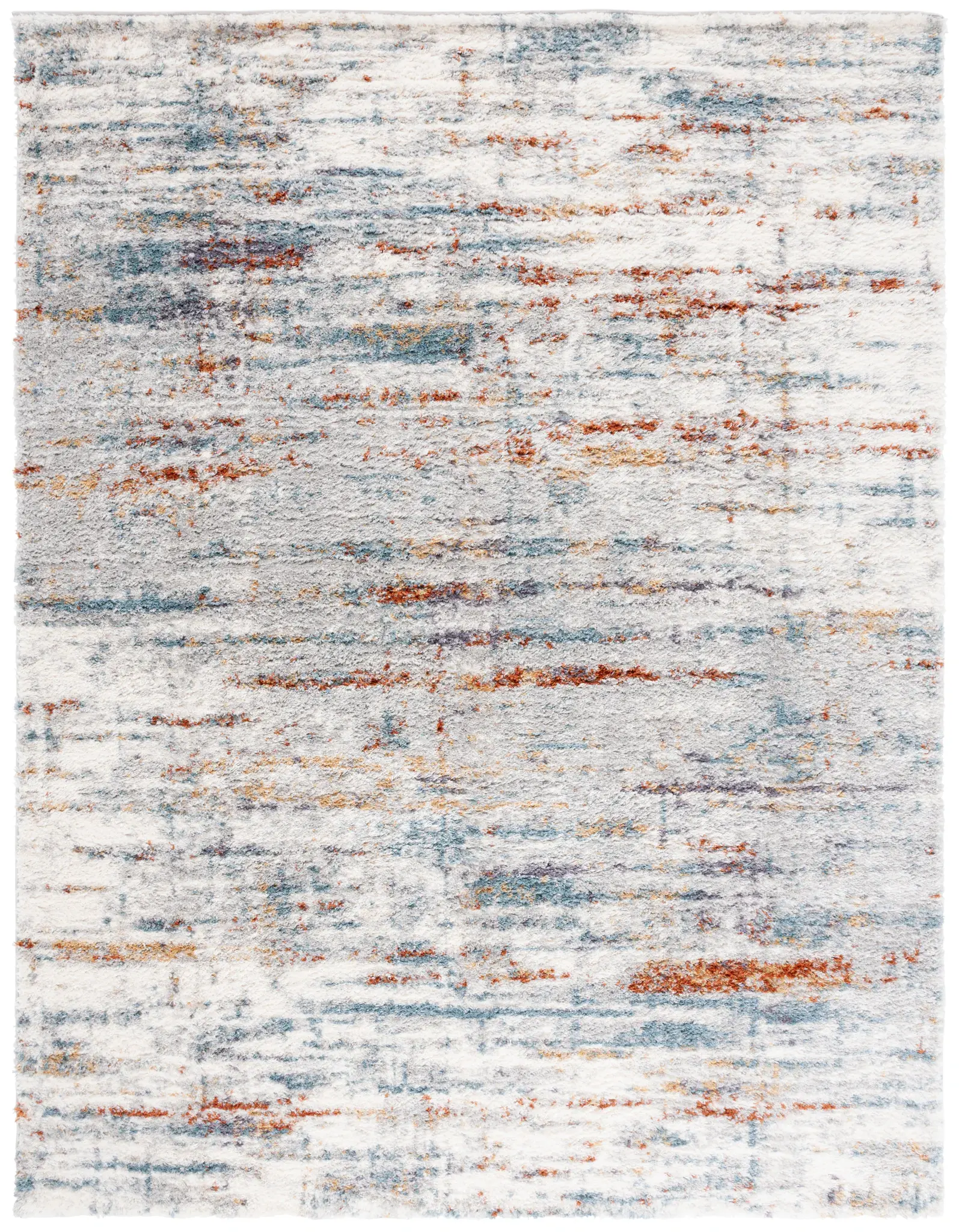 Berber Distressed Stripe Shag Rug