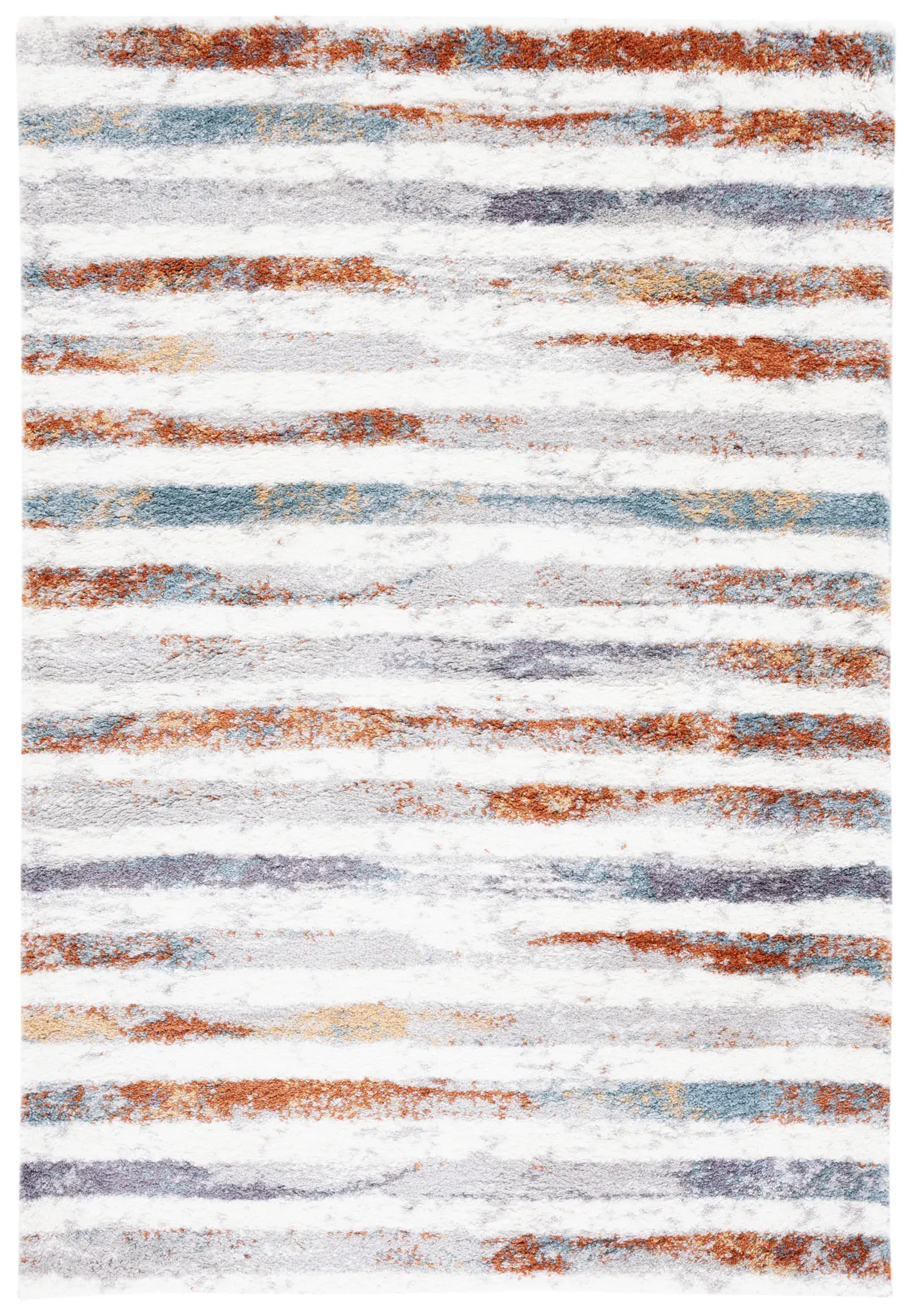 Berber Horizontal Stripe Shag Rug