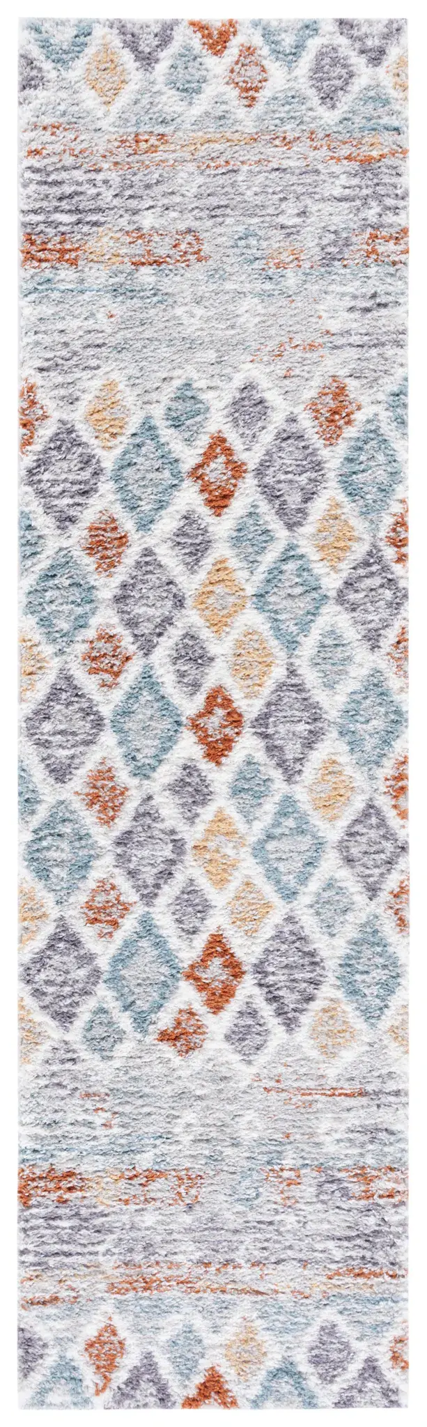 Berber Banded Diamond Shag Rug