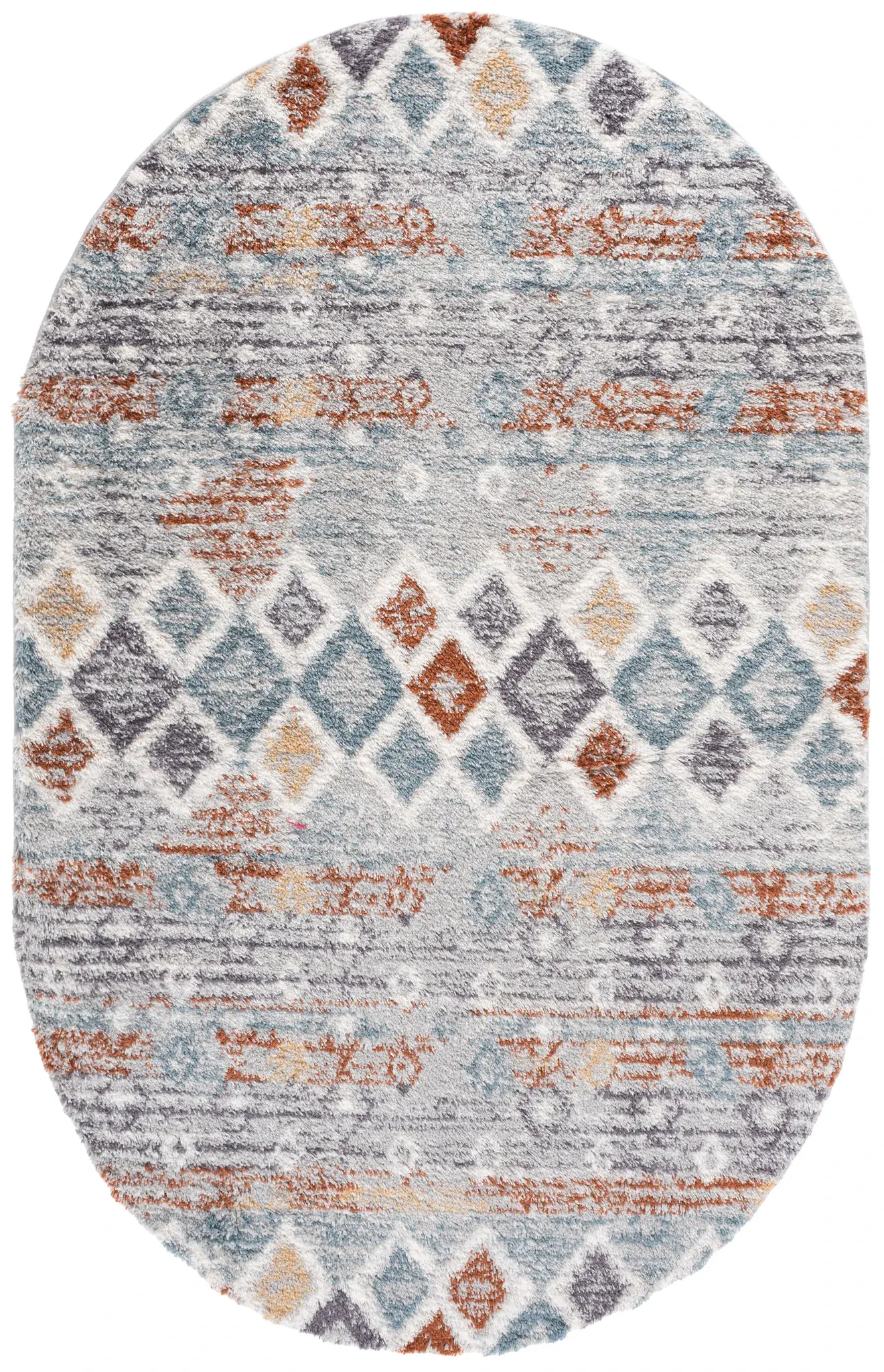 Berber Banded Diamond Shag Rug