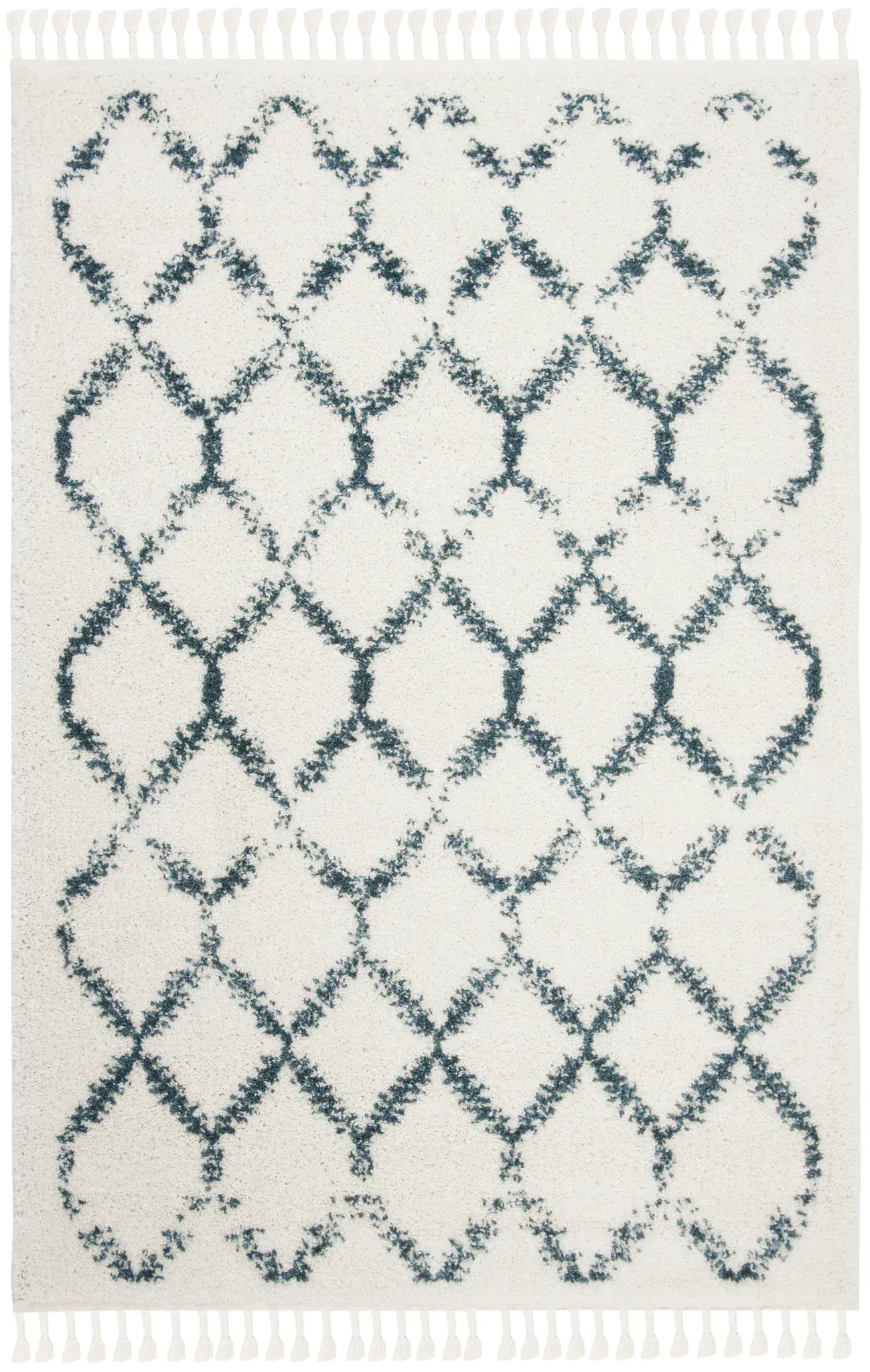 Berber Fringe Ogee Trellis Shag Rug