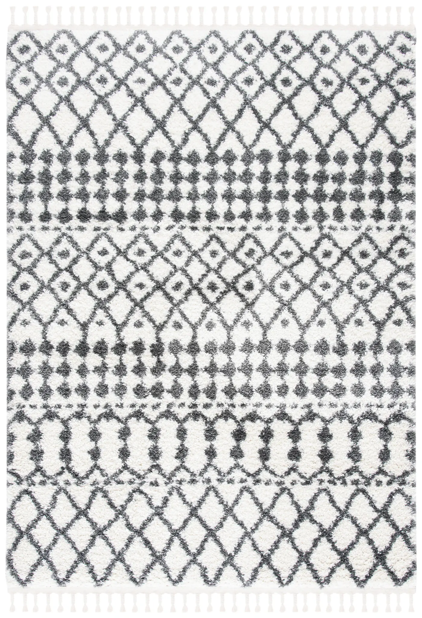 Berber Fringe Banded Shag Rug