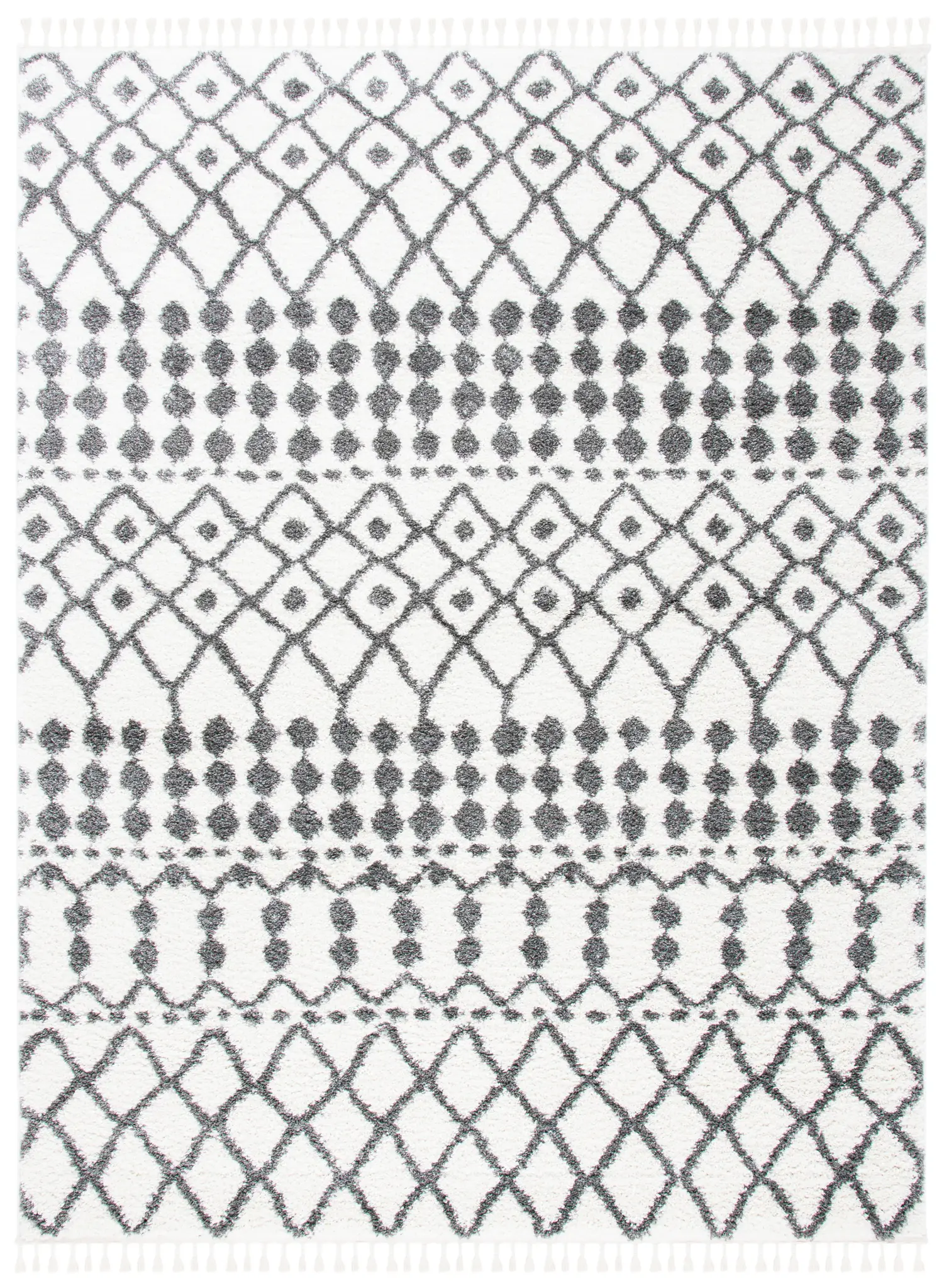 Berber Fringe Banded Shag Rug