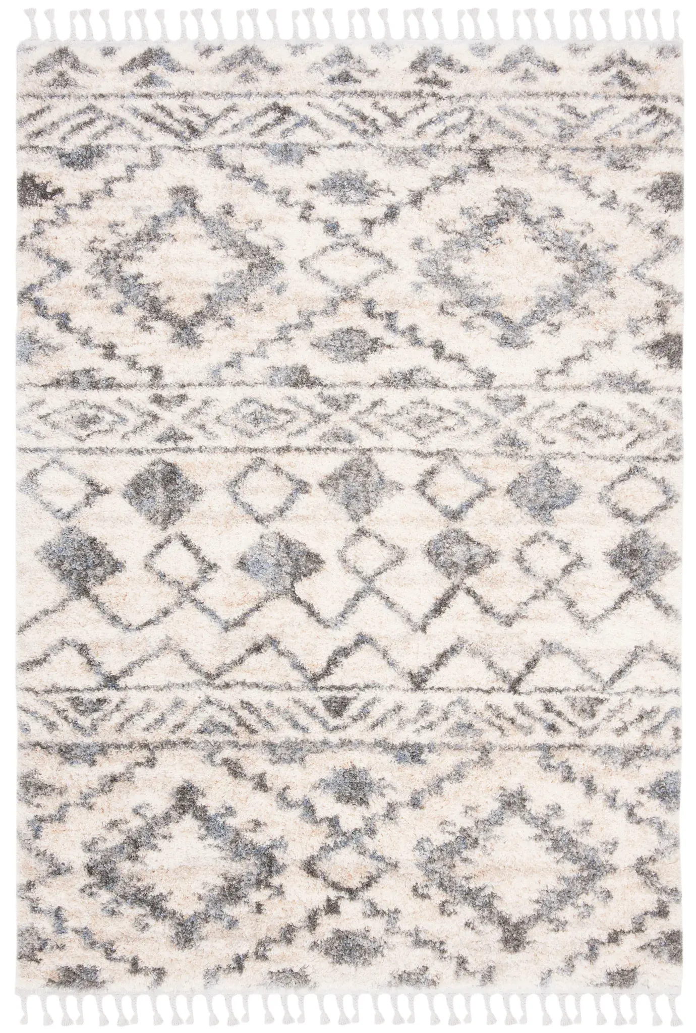 Berber Fringe Shag Bohemian Geometric Rug