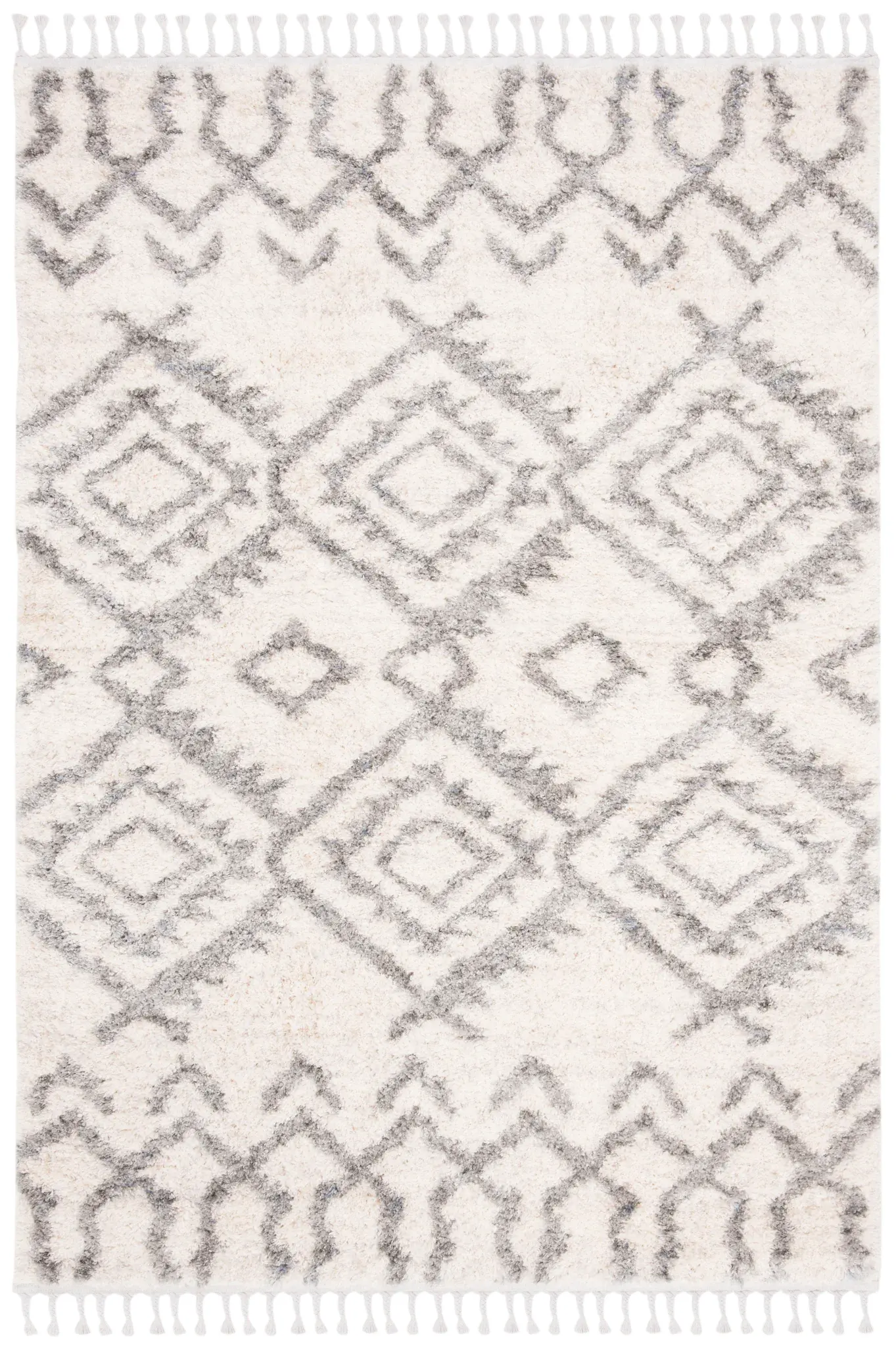 Berber Fringe Large Diamond Shag Rug