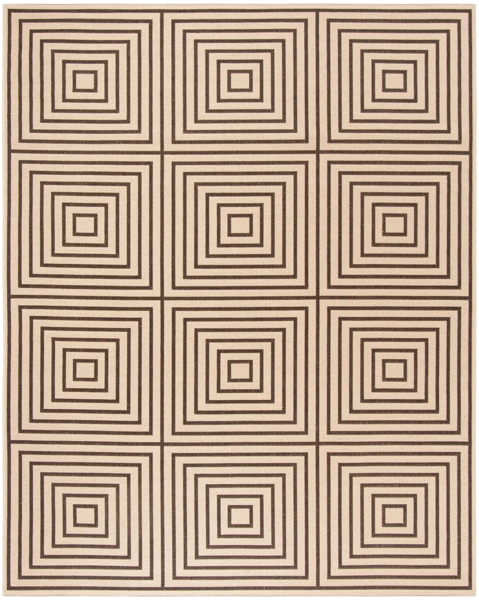 Beach House Concentric Square Outdoor Rug