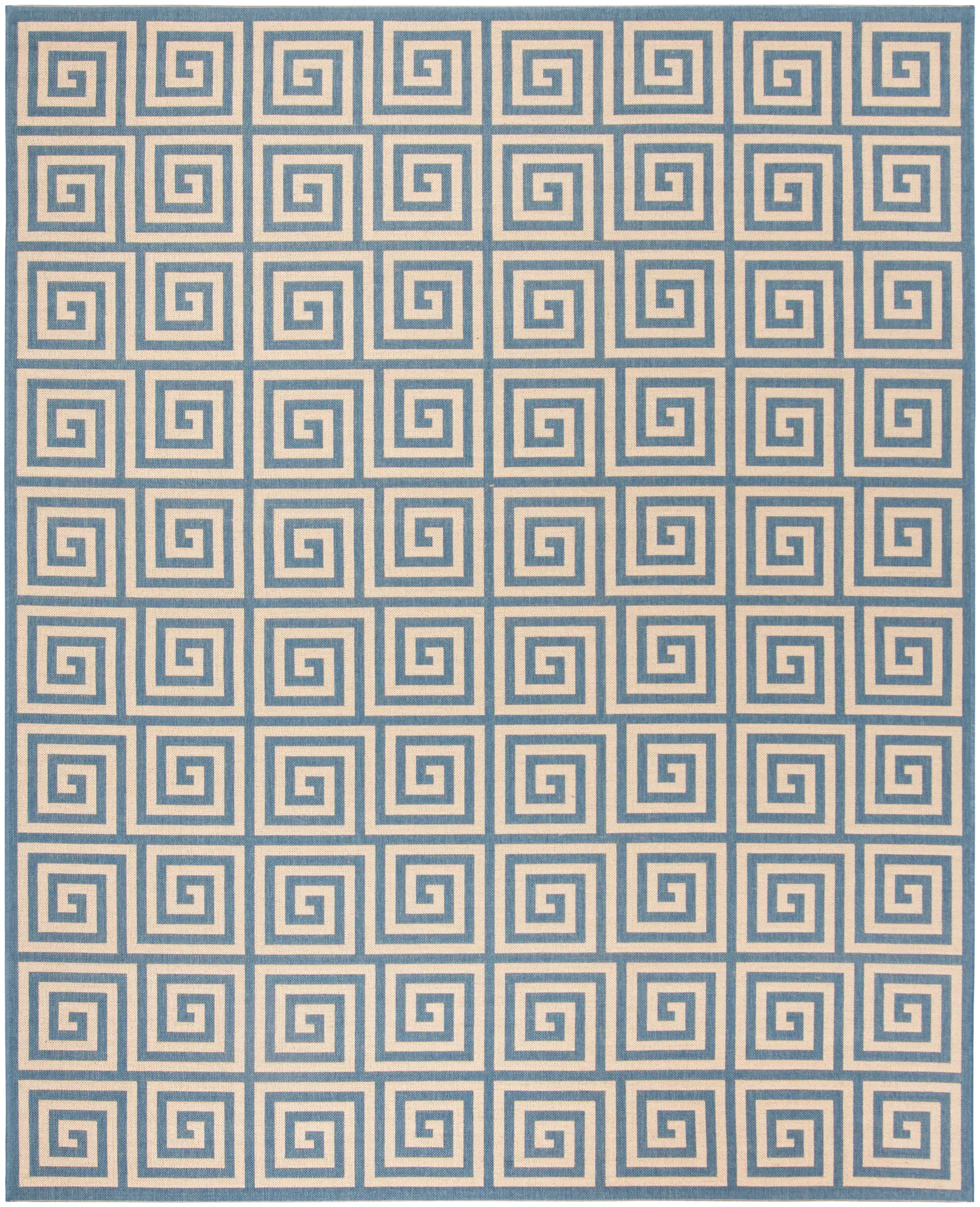 Beach House Spiral Greek Key Outdoor Rug