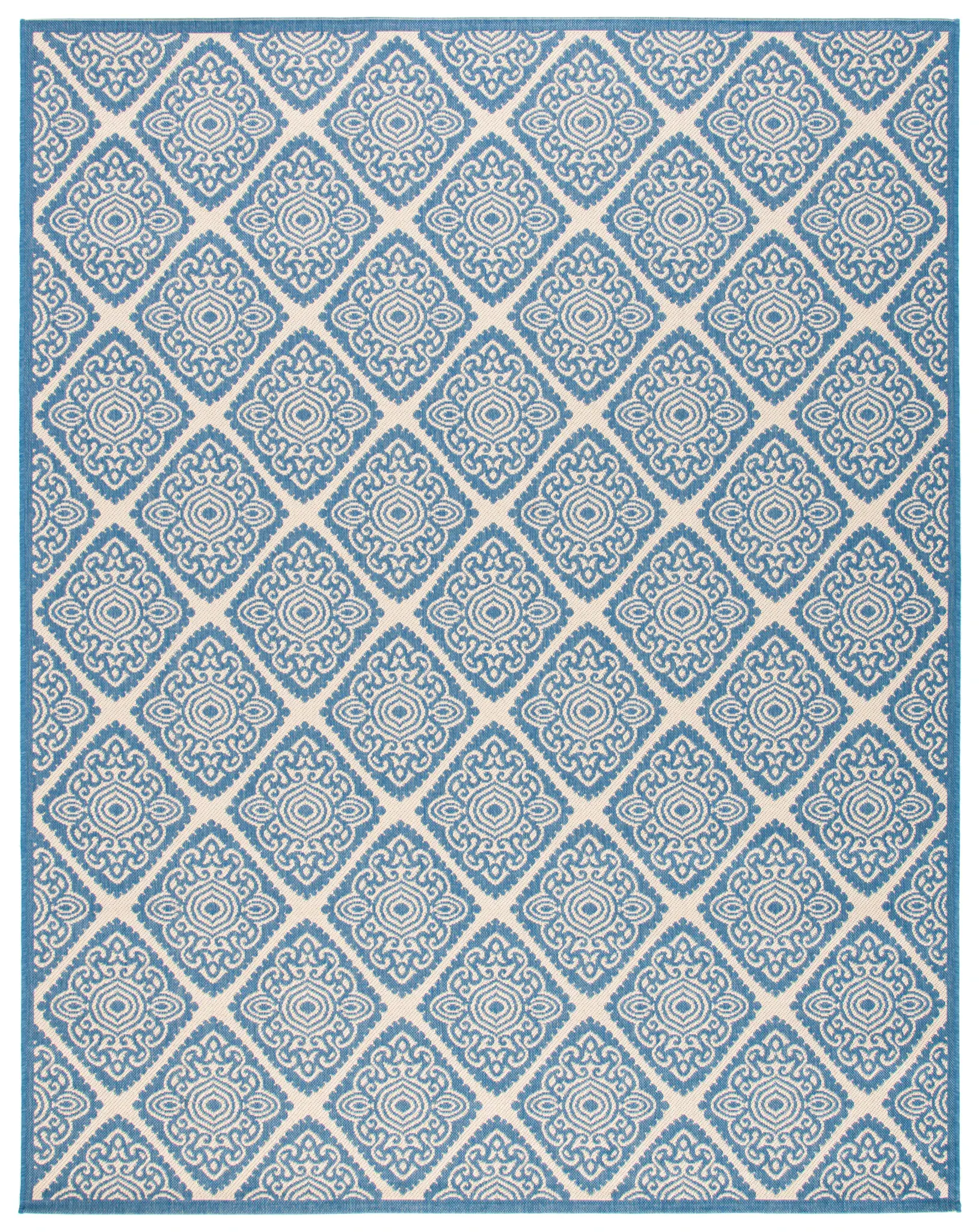 Beach House Diamond Medallion Outdoor Rug