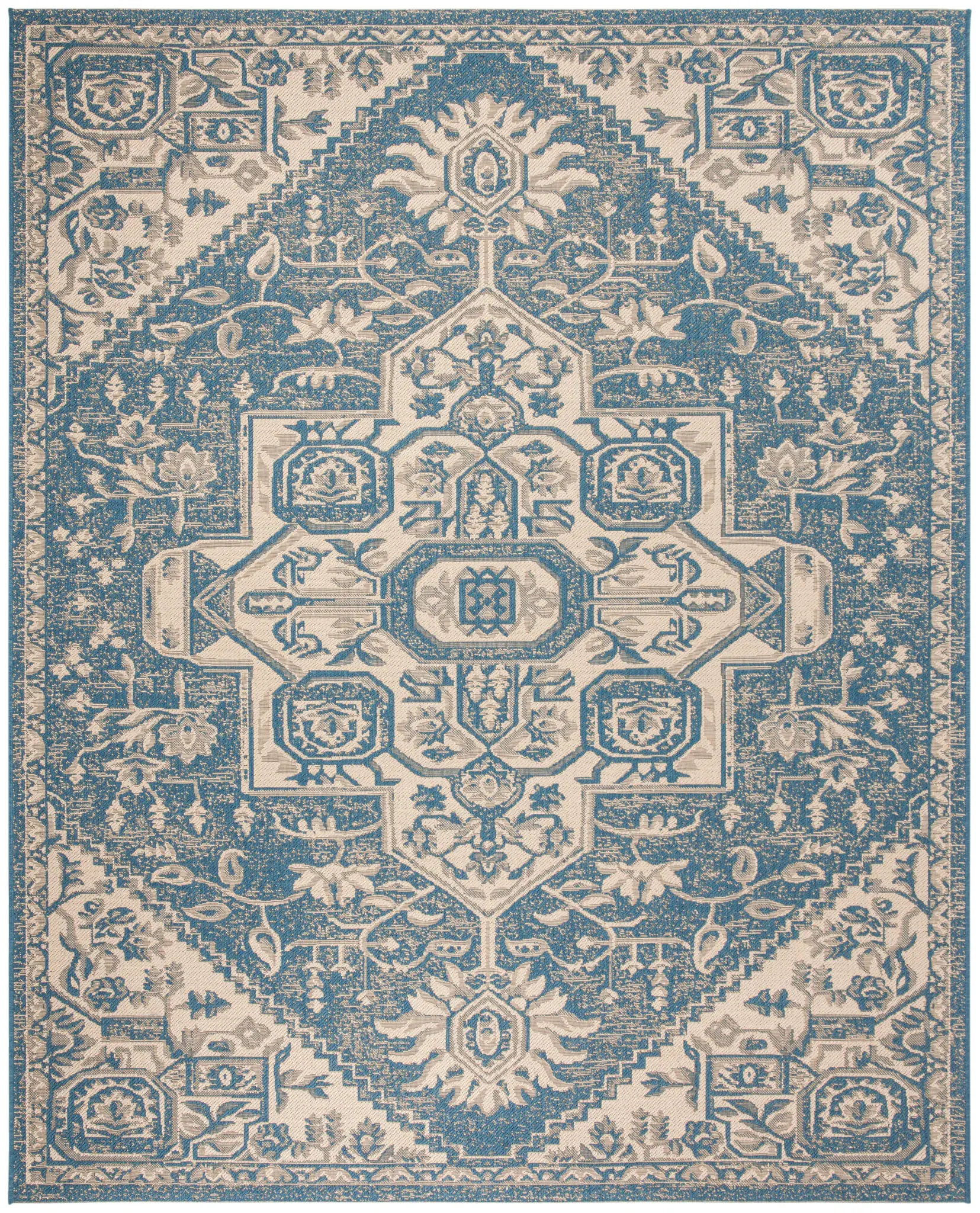 Beach House Floral Medallion Outdoor Rug