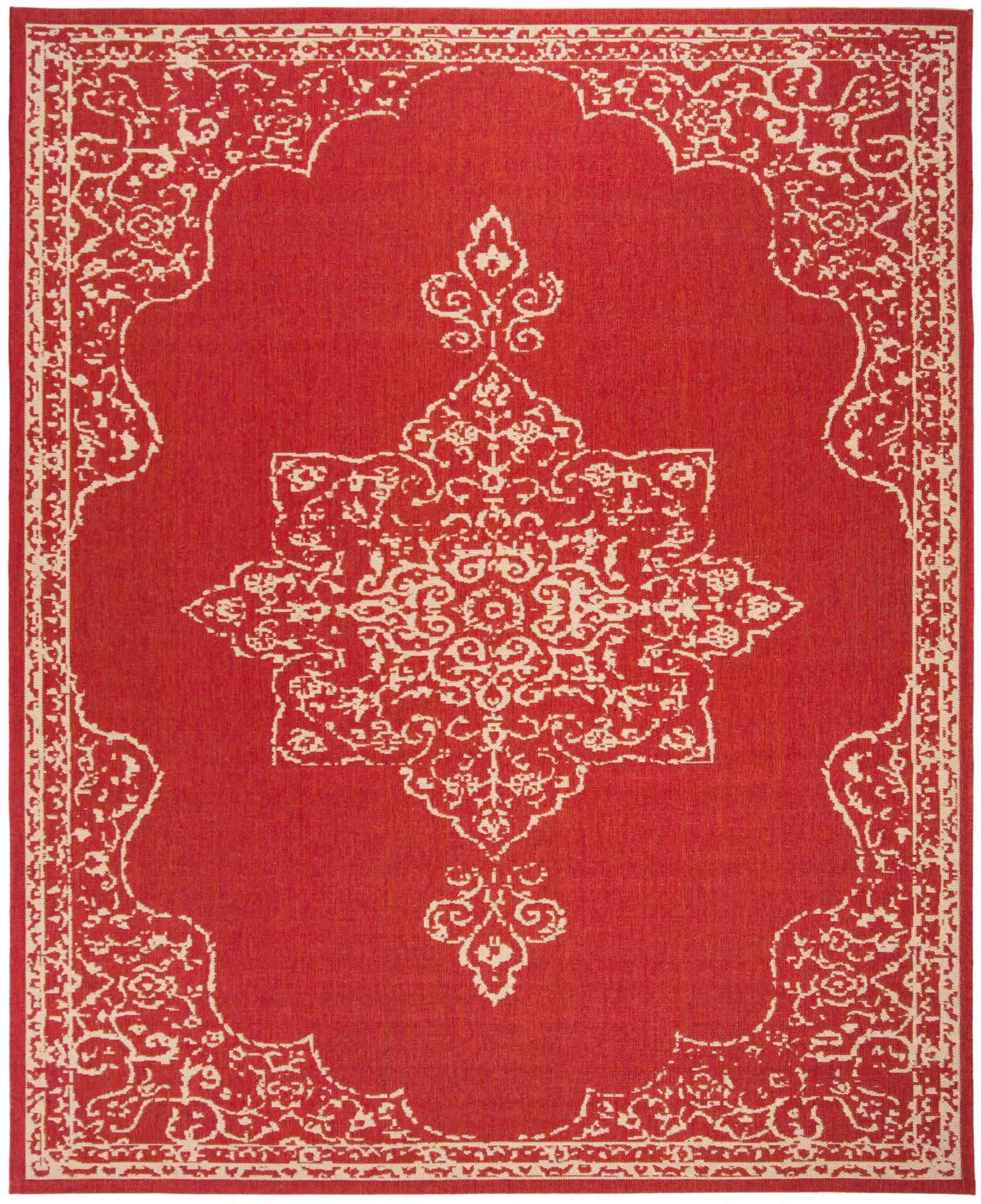 Beach House Medallion Border Outdoor Rug