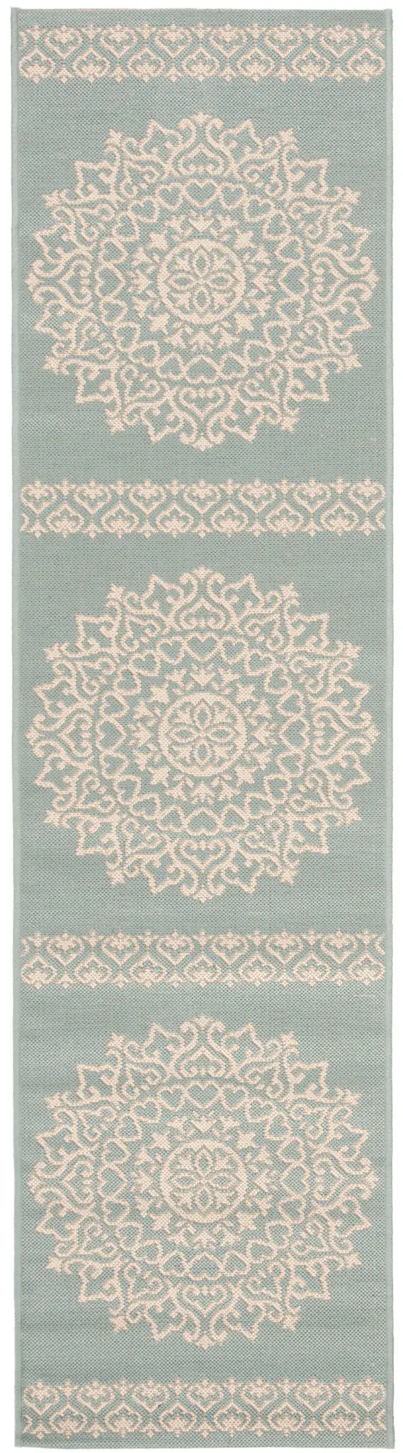 Beach House Scroll Medallion Outdoor Rug