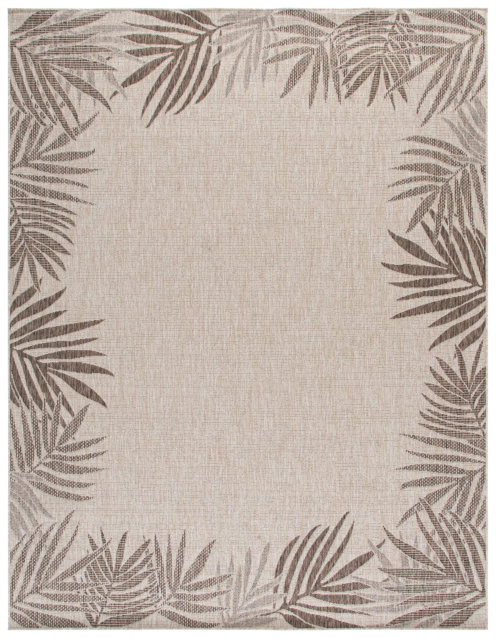 Beach House Palm Border Outdoor Rug