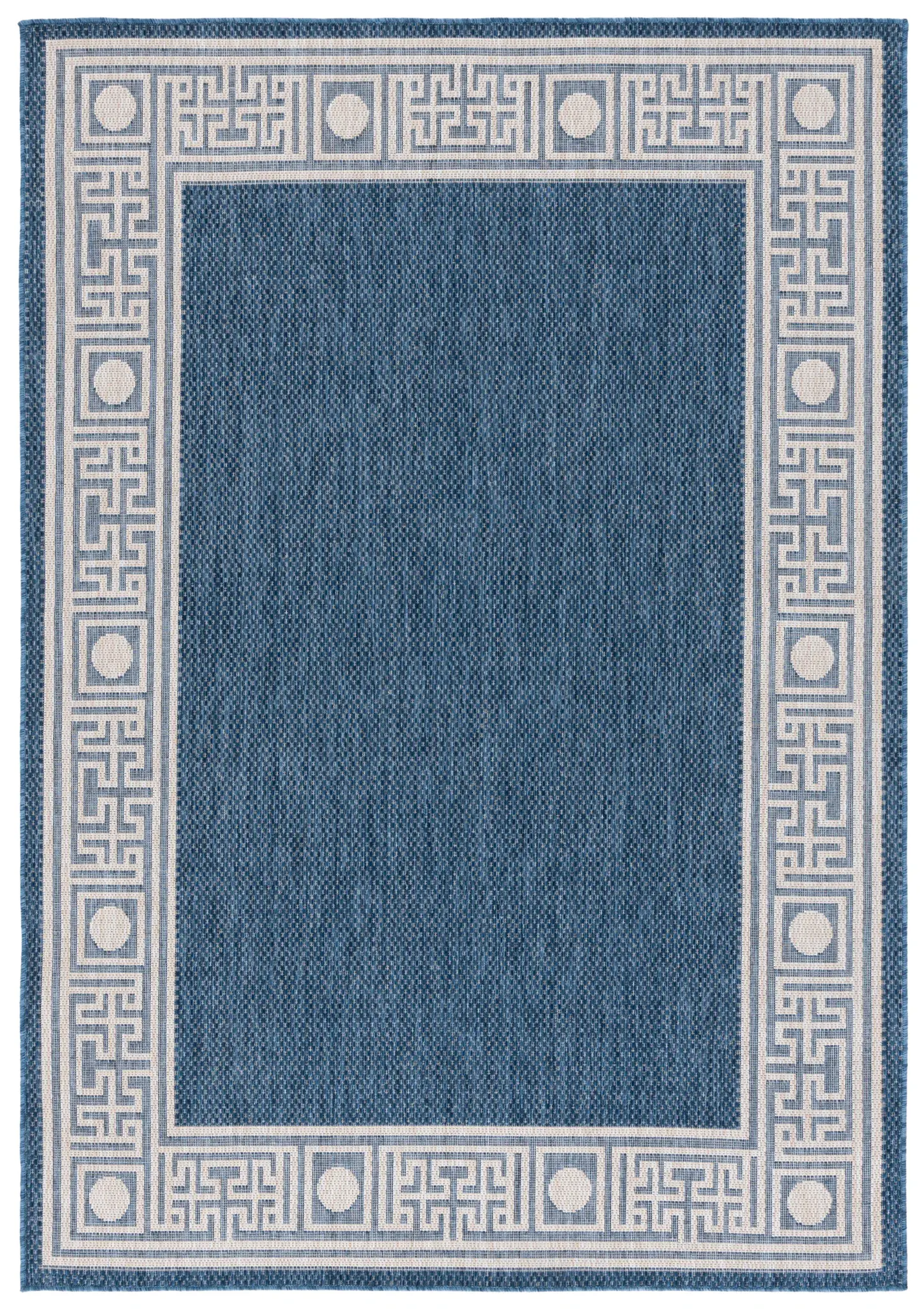 Beach House Greek Key Border Outdoor Rug