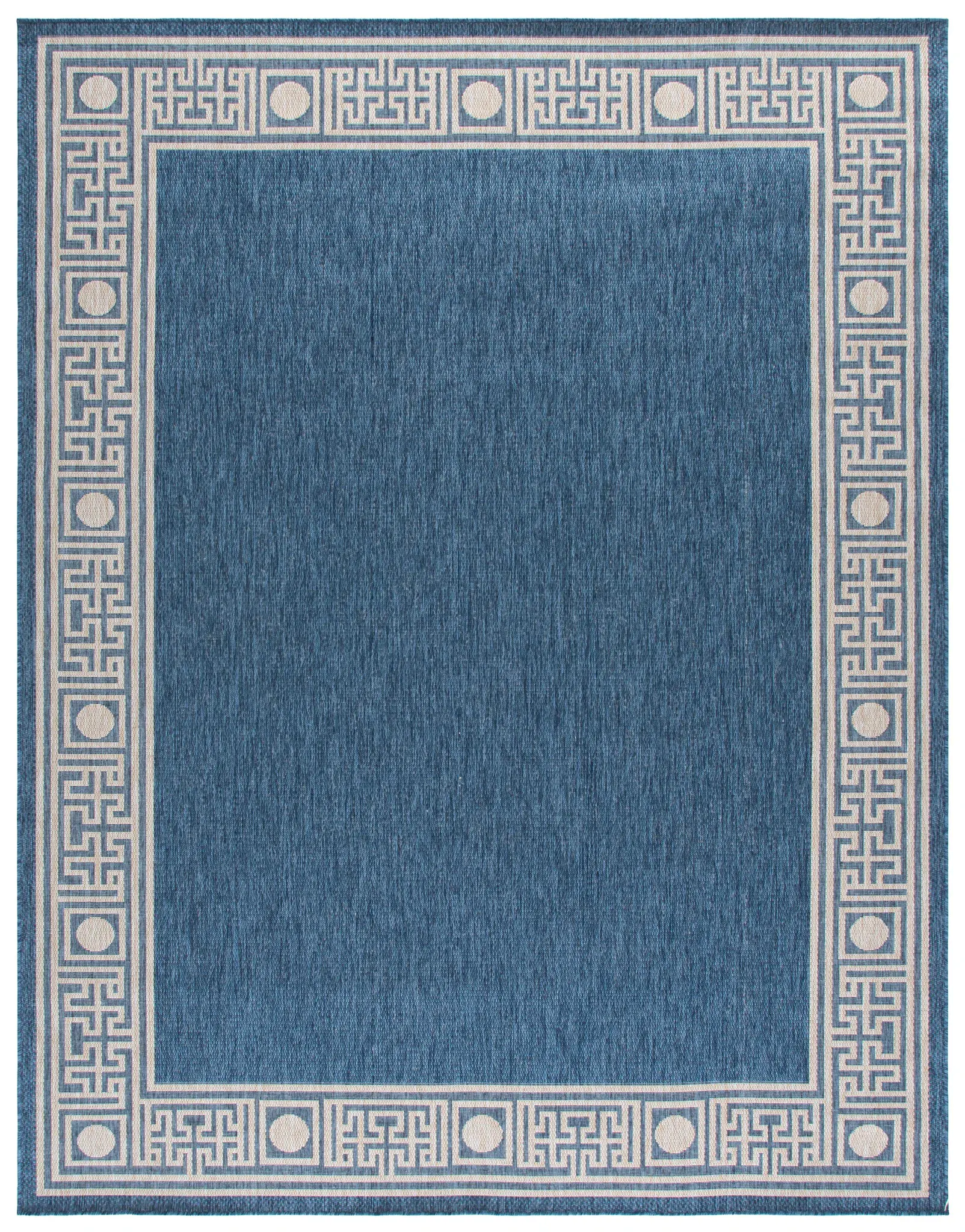 Beach House Greek Key Border Outdoor Rug