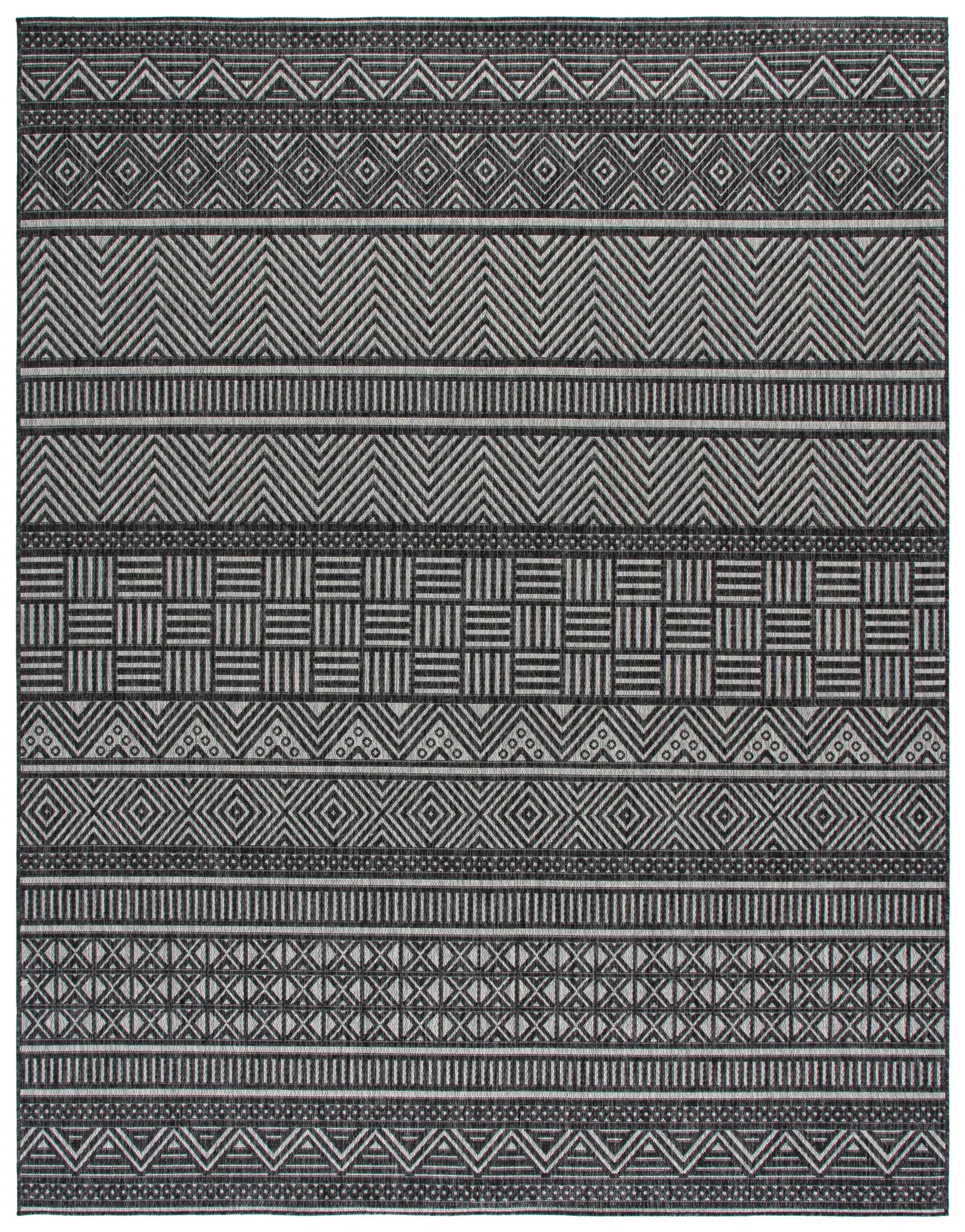 Beach House Banded Geometric Outdoor Rug