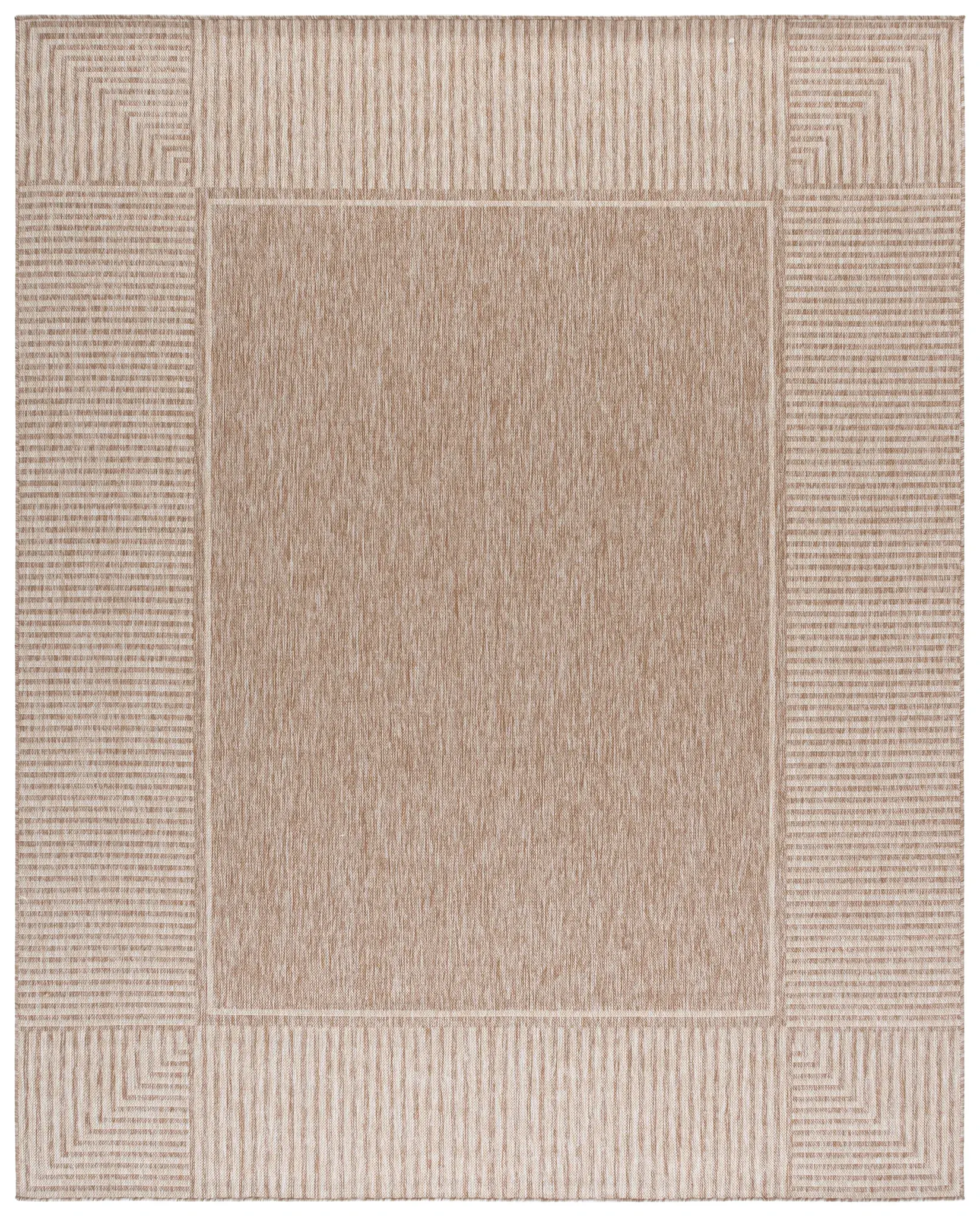 Beach House Mitered Stripe Border Outdoor Rug