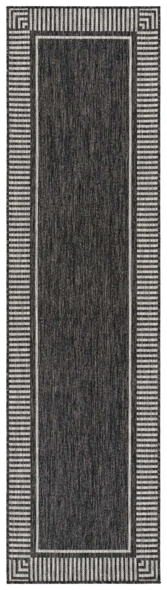 Beach House Mitered Stripe Border Outdoor Rug