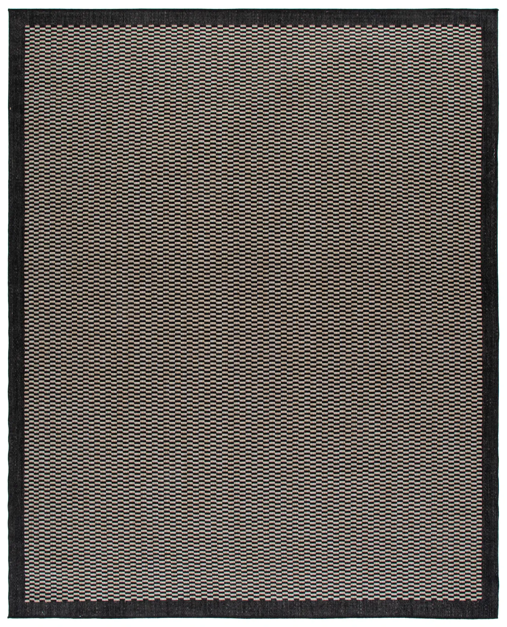 Beach House Basketweave Bordered Outdoor Rug