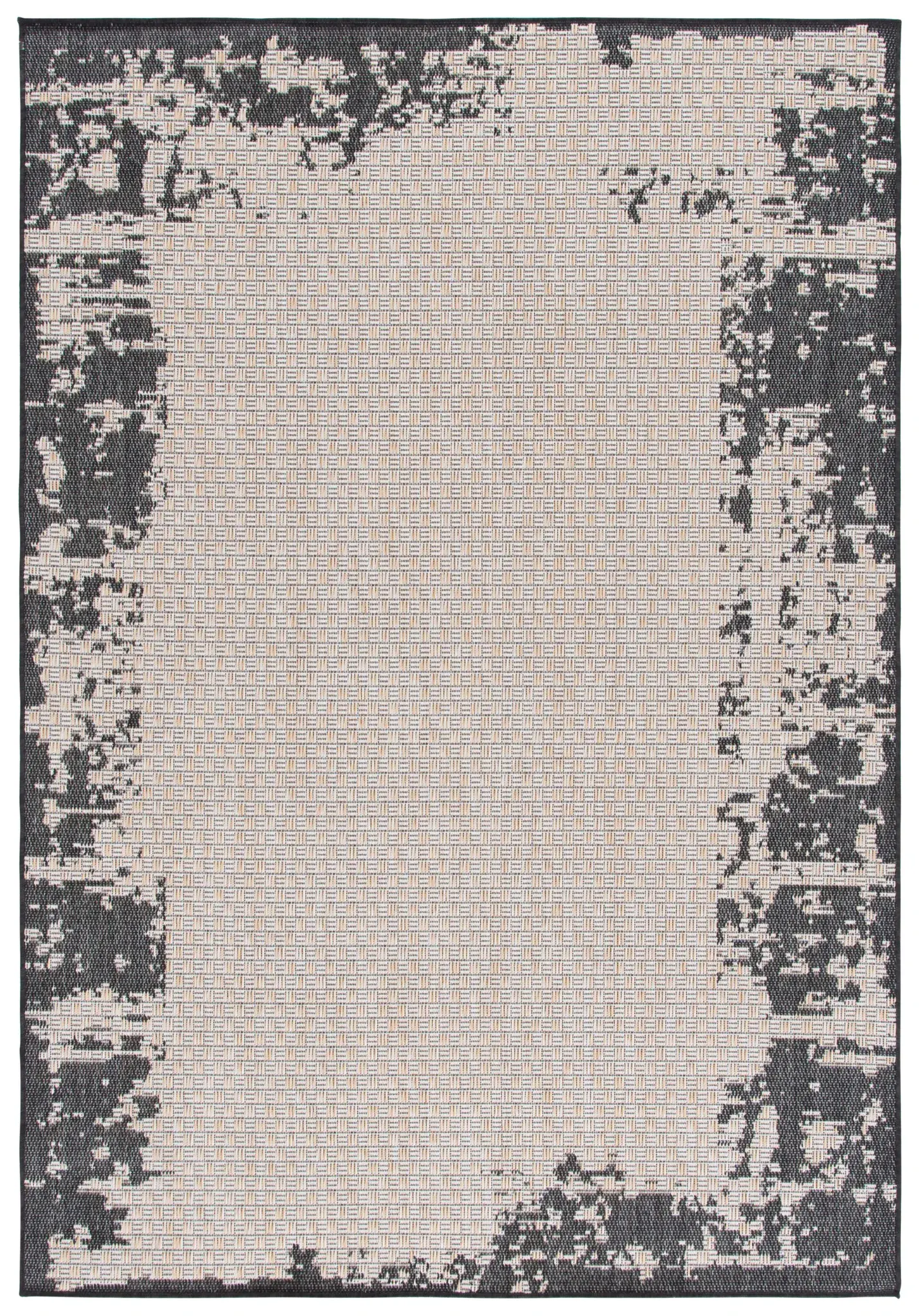 Beach House Distressed Border Outdoor Rug