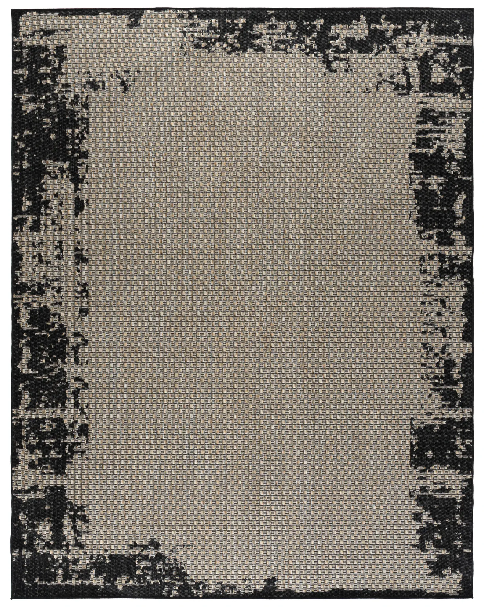 Beach House Distressed Border Outdoor Rug