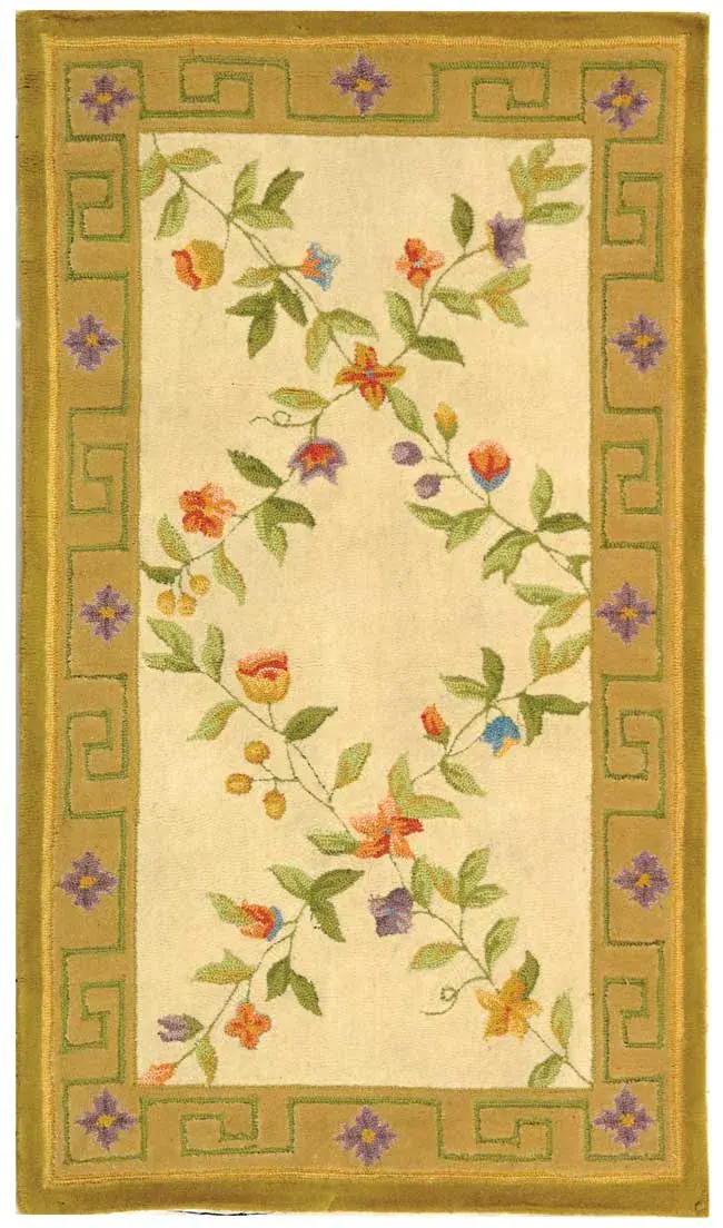 Berkley Traditional Floral Hand-Hooked Wool Rug