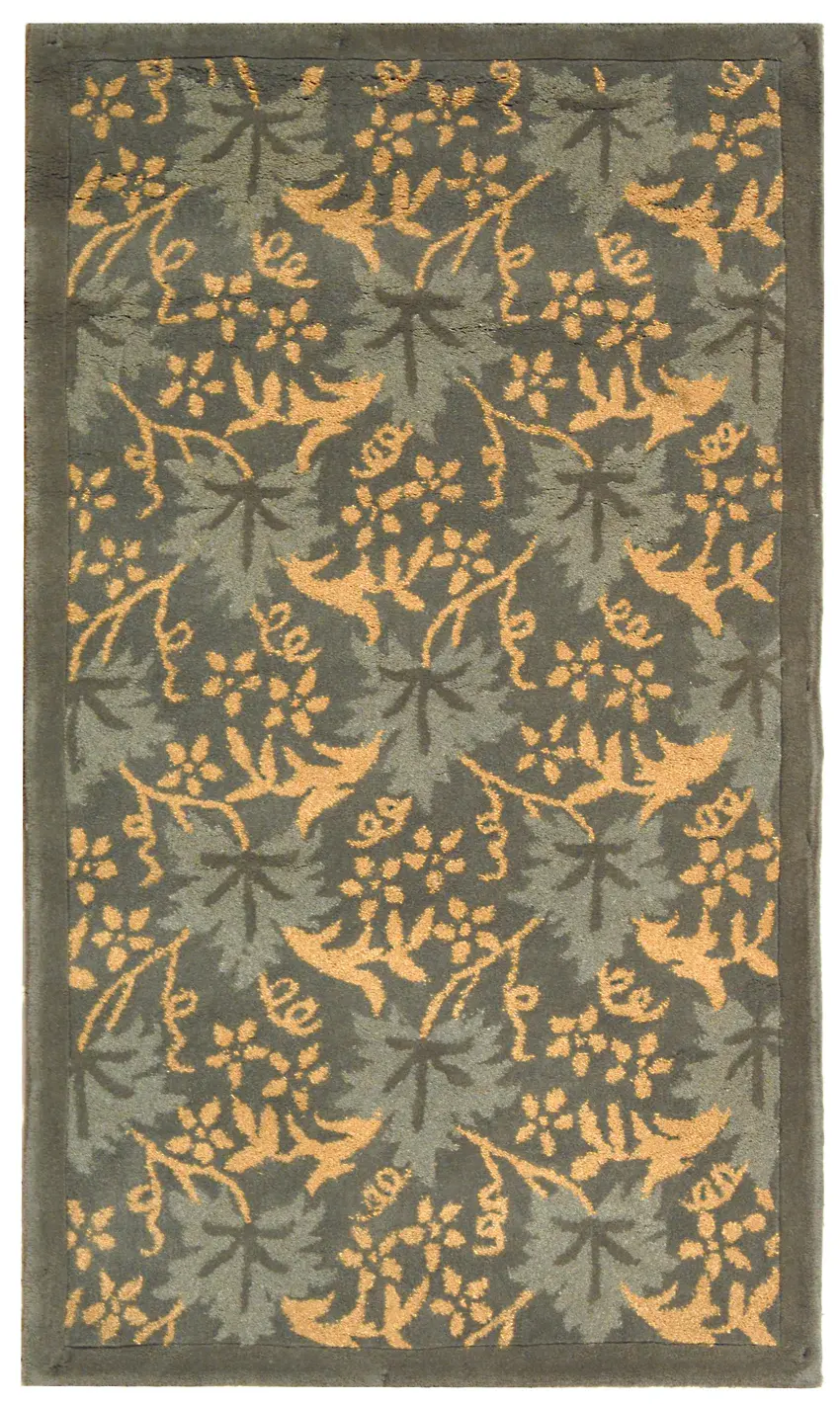 Berkley Botanical Border Hand-Hooked Wool Rug