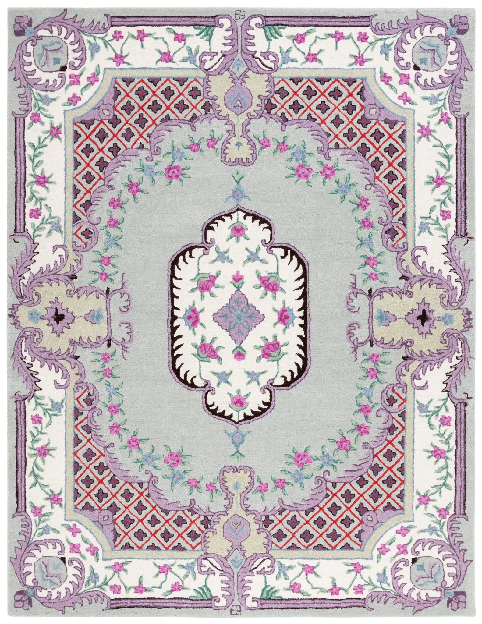 Bellagio Medallion Border Hand-Tufted Wool Rug