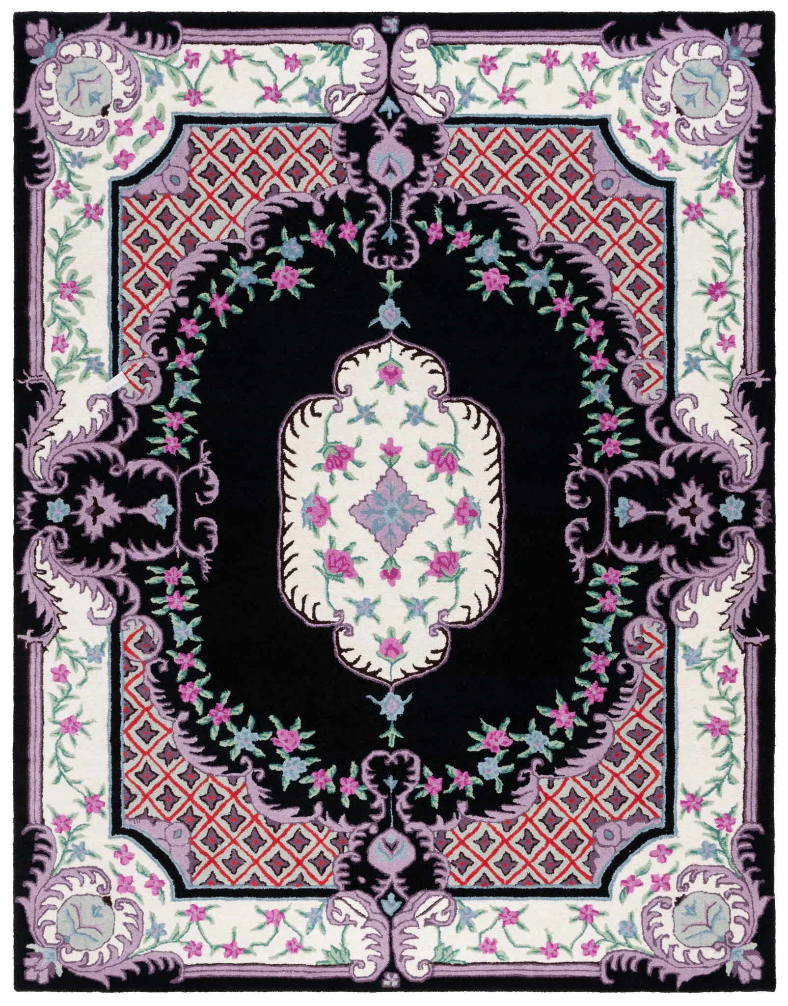 Bellagio Medallion Border Hand-Tufted Wool Rug