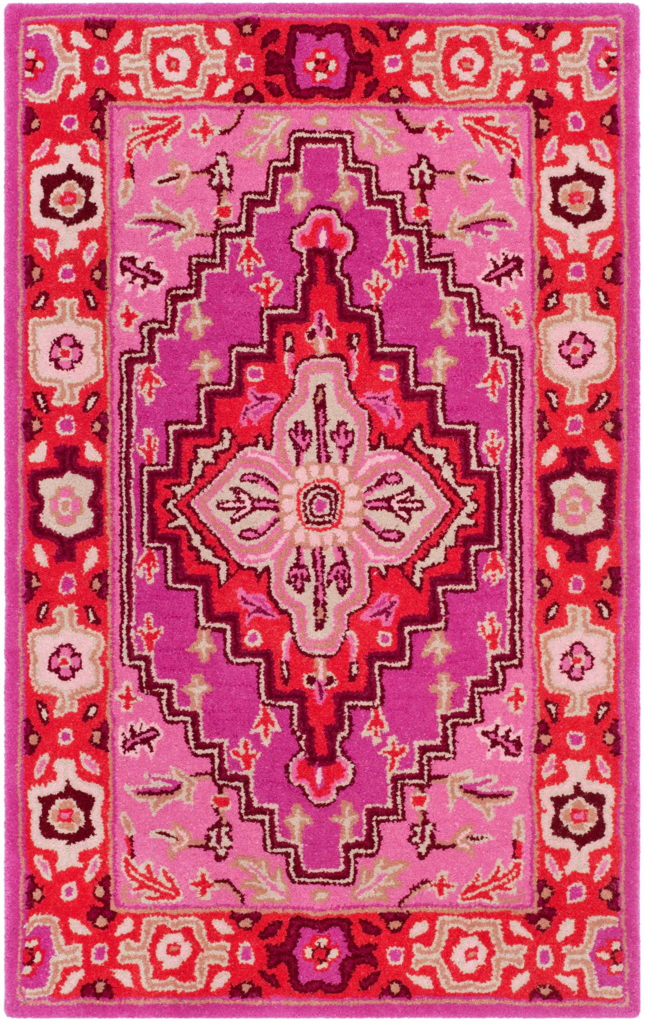 Bellagio Stepped Medallion Hand-Tufted Wool Rug