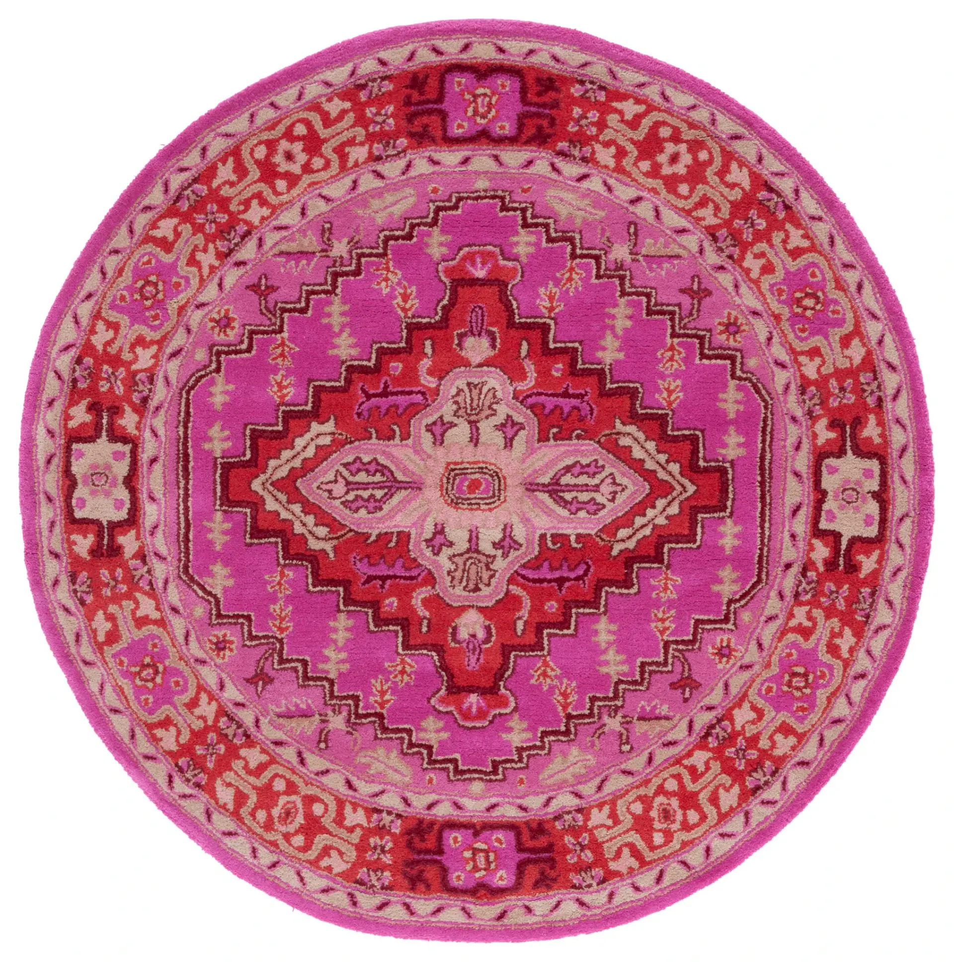 Bellagio Stepped Medallion Hand-Tufted Wool Rug