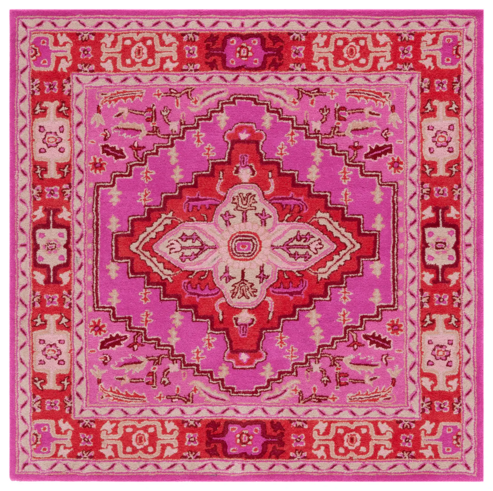 Bellagio Stepped Medallion Hand-Tufted Wool Rug