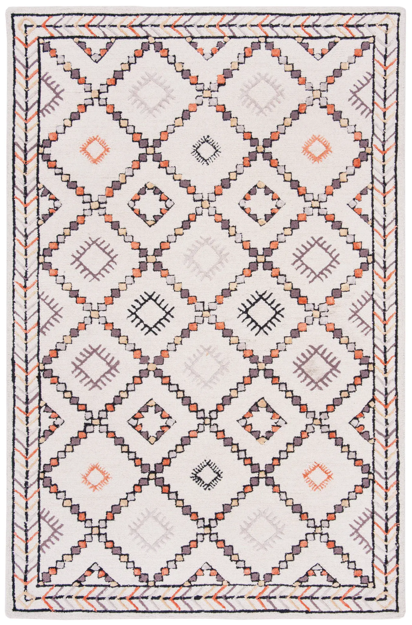 Bellagio Diamond Grid Hand-Tufted Wool Rug