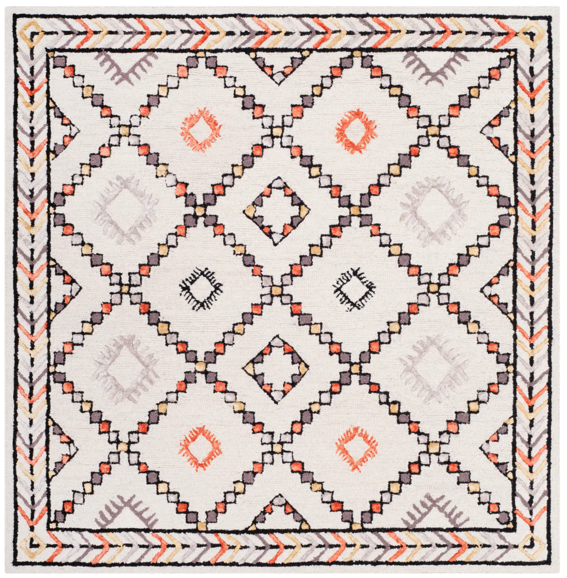 Bellagio Diamond Grid Hand-Tufted Wool Rug