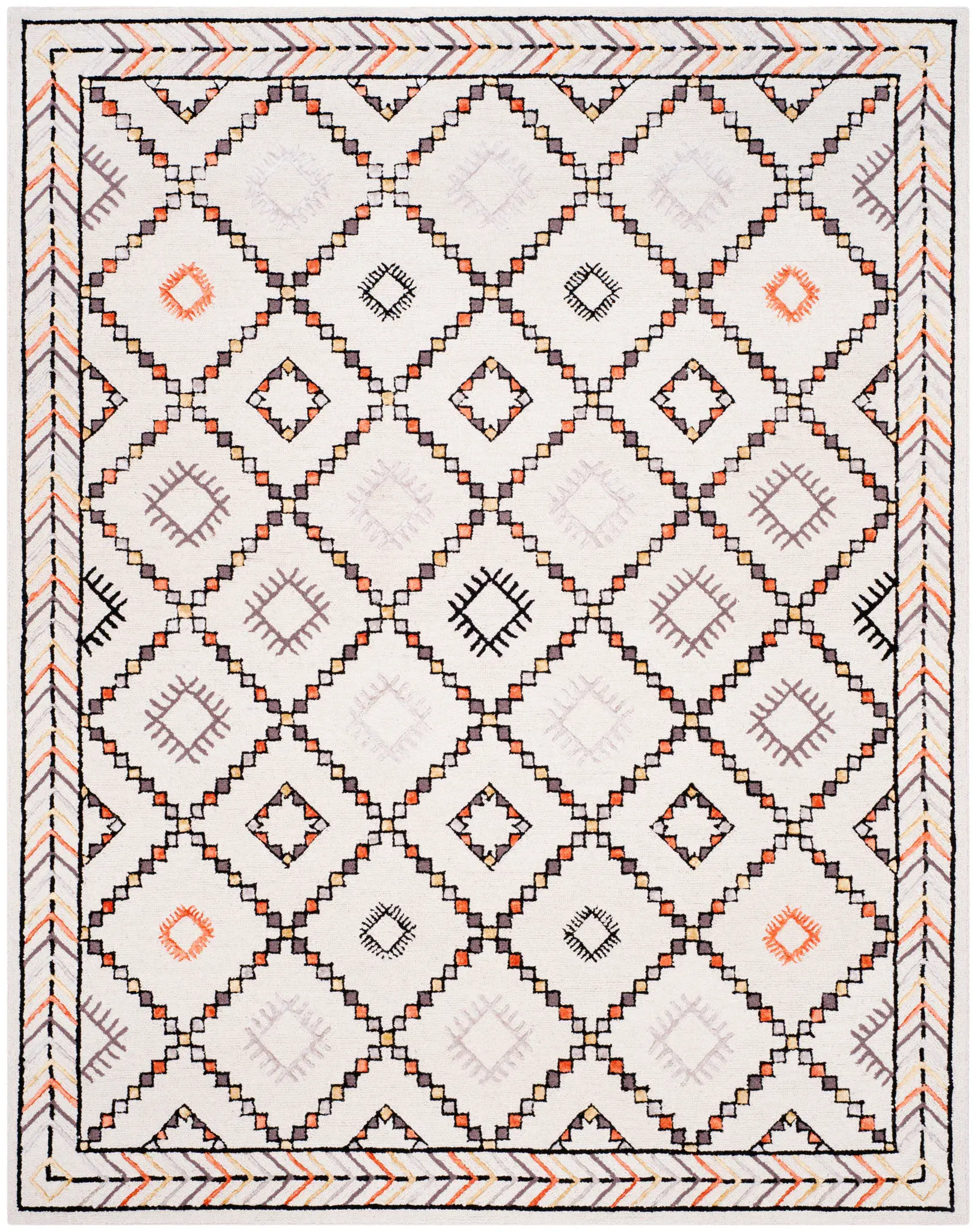 Bellagio Diamond Grid Hand-Tufted Wool Rug