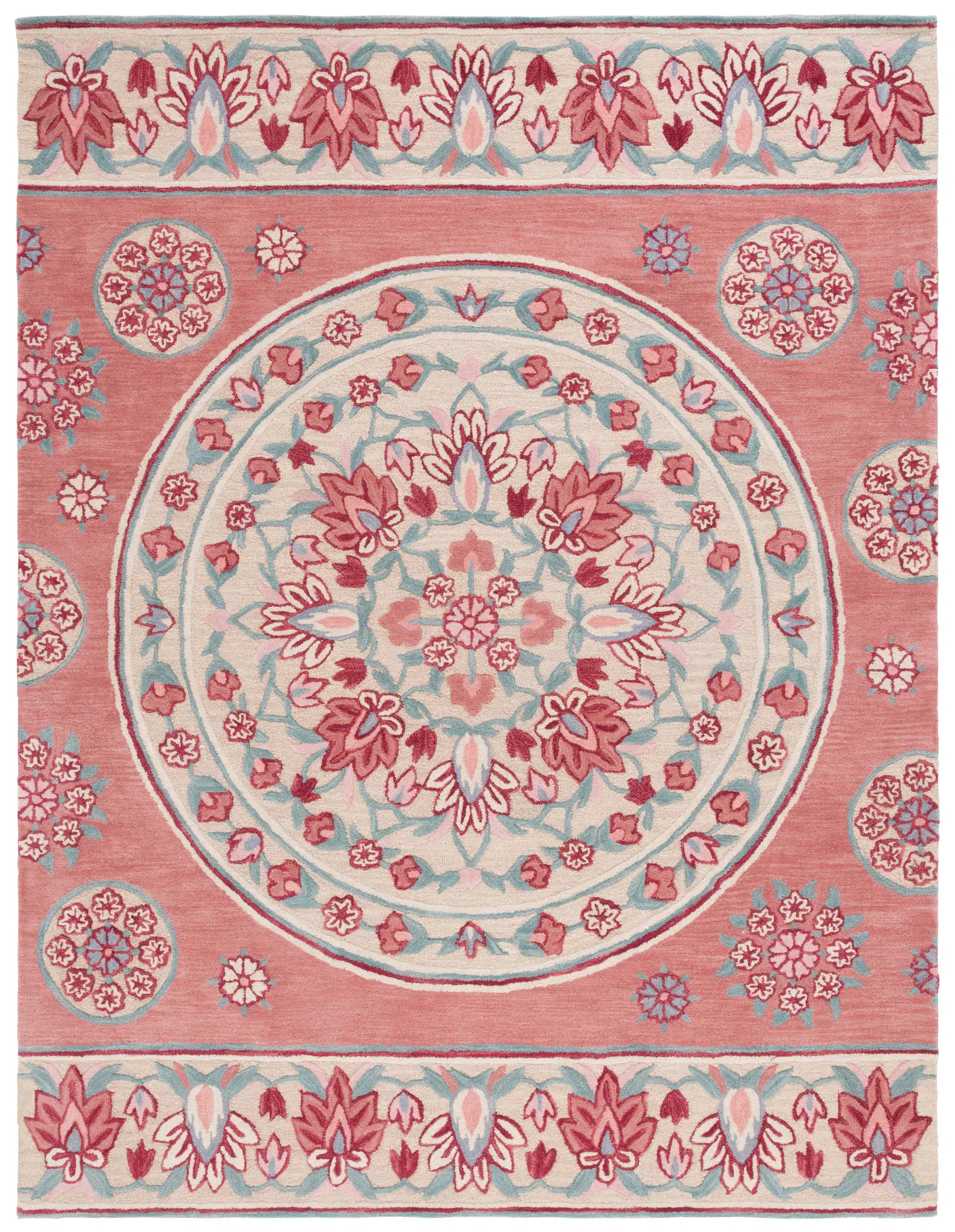 Bellagio Floral Medallion Hand-Tufted Wool Rug