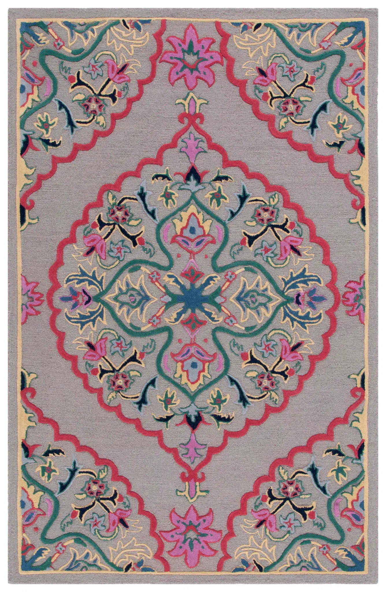 Bellagio Medallion Floral Hand-Tufted Wool Rug