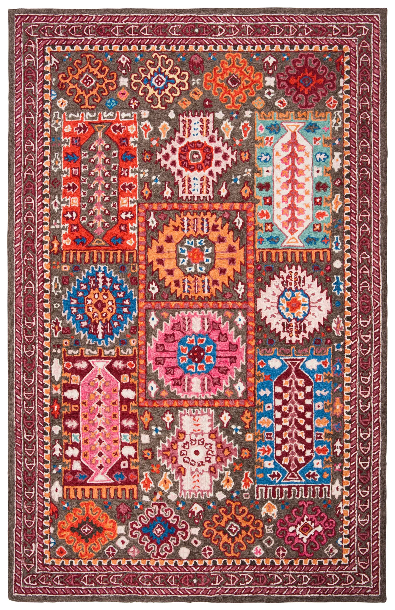 Bellagio Tribal Panel Hand-Tufted Wool Rug
